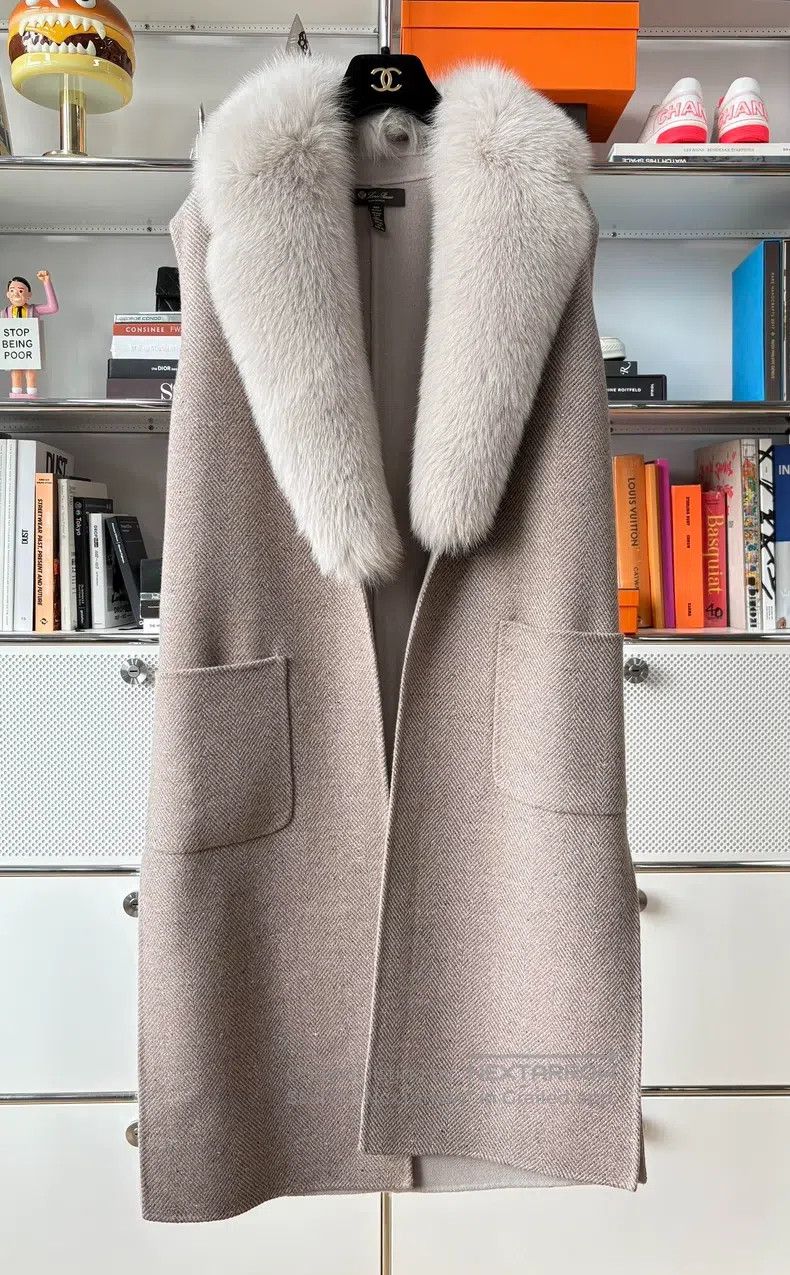 Loro Piana Loro Piana Apricot Fox Fur Collar Herringbone Pattern Belt Size M / US 6-8 / IT 42-44 - 1 Thumbnail