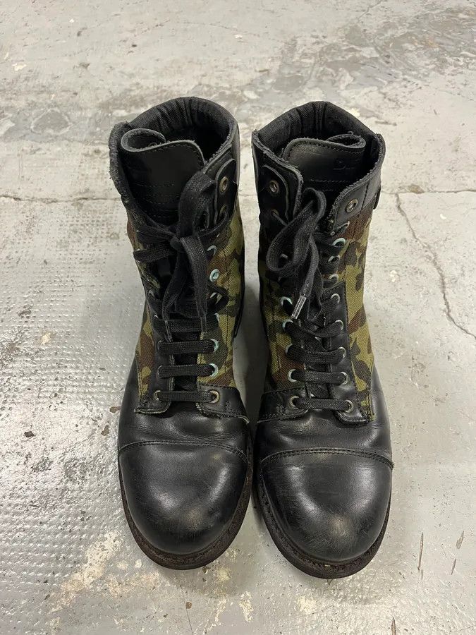 Diesel Diesel Black Leather & Camo Combat Boots Size US 9 / EU 42 - 5 Thumbnail