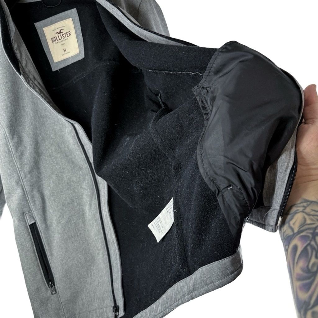 Hollister HOLLISTER Men's Grey Fleece Lined Jacket w Hood/Pockets M Size US M / EU 48-50 / 2 - 8 Thumbnail