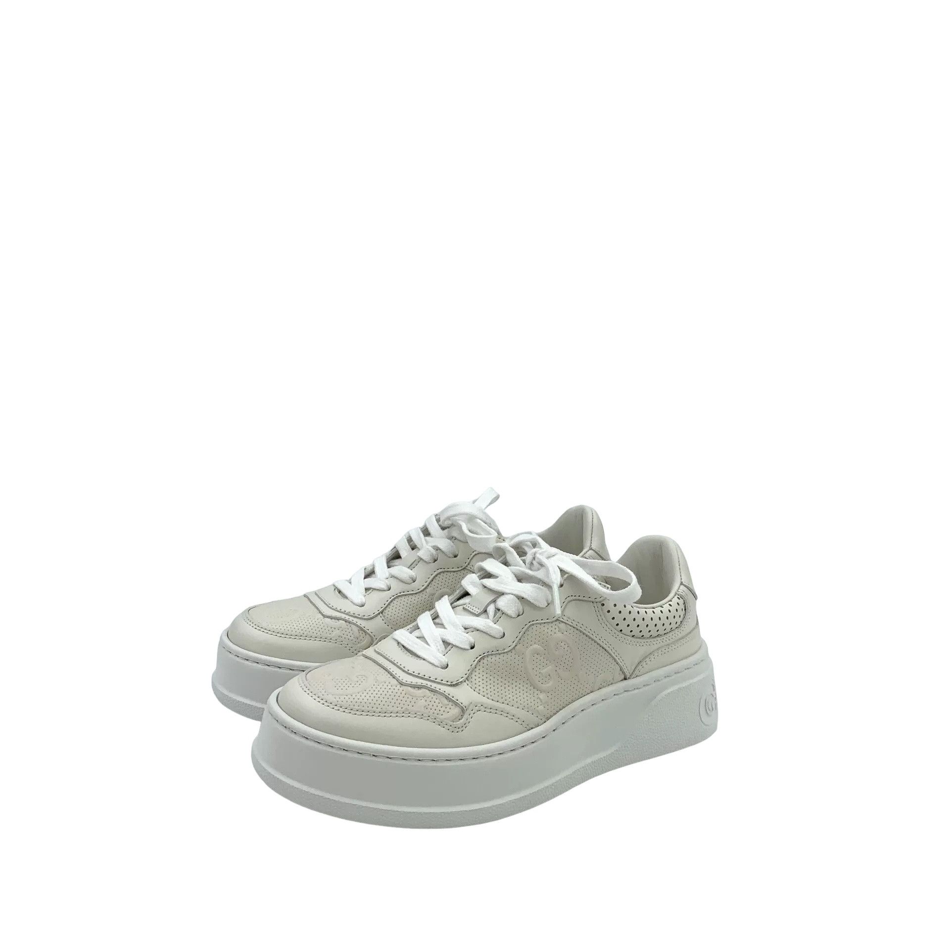 Gucci Gucci Embossed Logo Platform Sneakers 35 Size US 5 / IT 35 - 1 Thumbnail