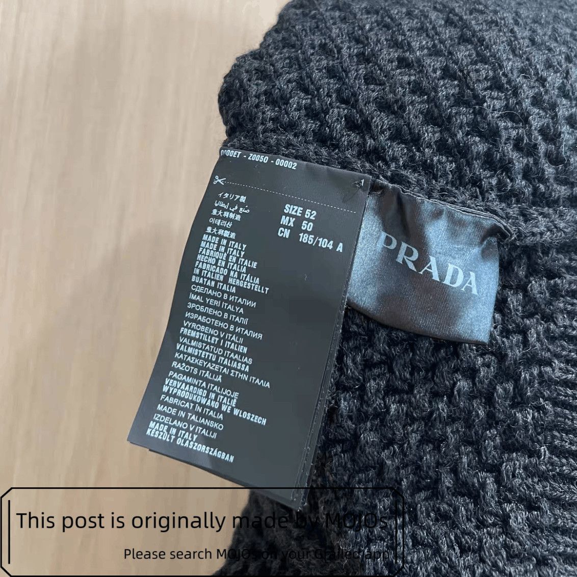 Prada Sz 52 Prada Thick Multi Gray Sweater mojos17591015 Size US L / EU 52-54 / 3 - 5 Thumbnail