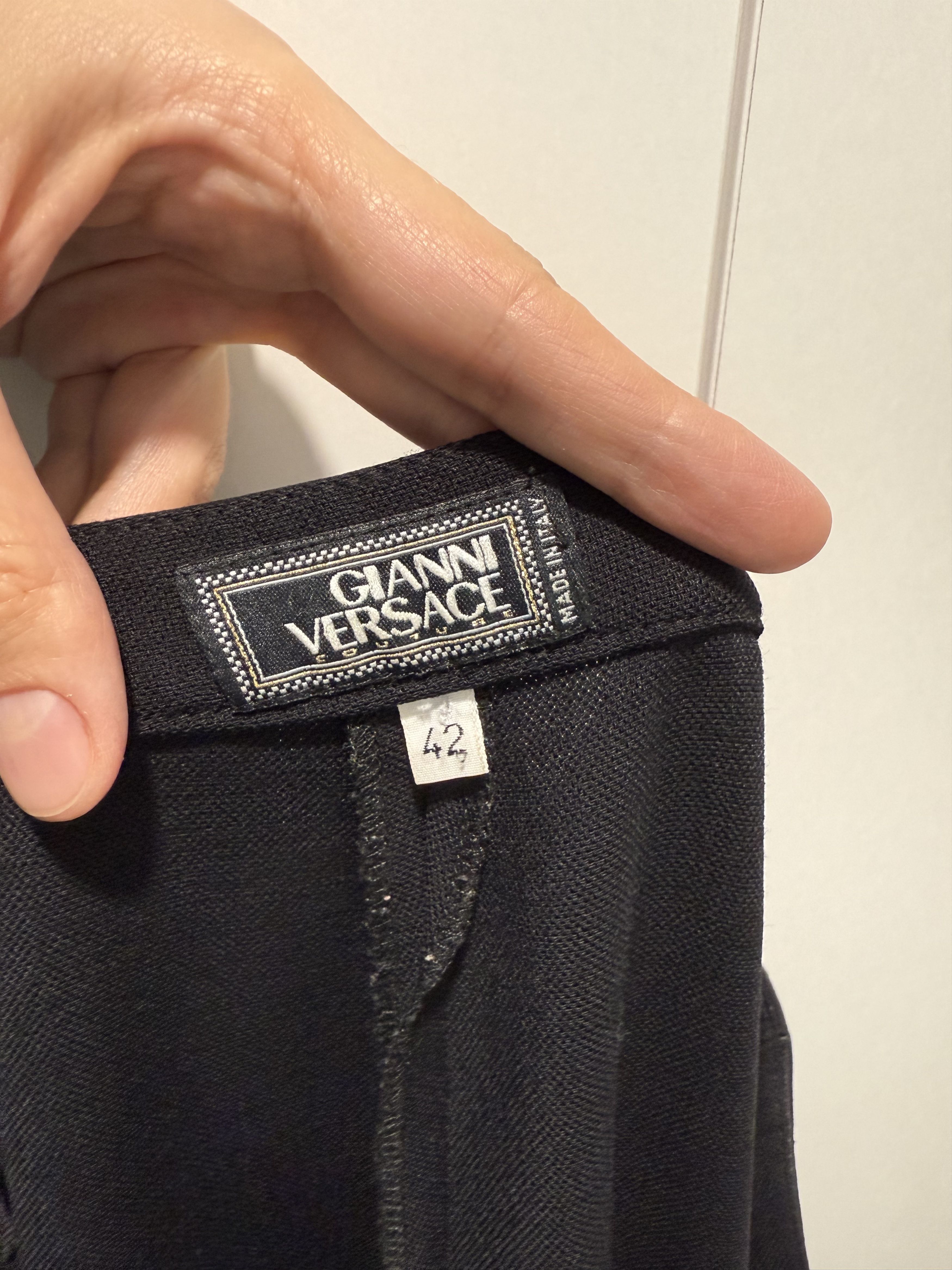 Versace Gianni Versace 90's Black Wool Pants IT42 Size 28" / US 6 / IT 42 - 4 Thumbnail