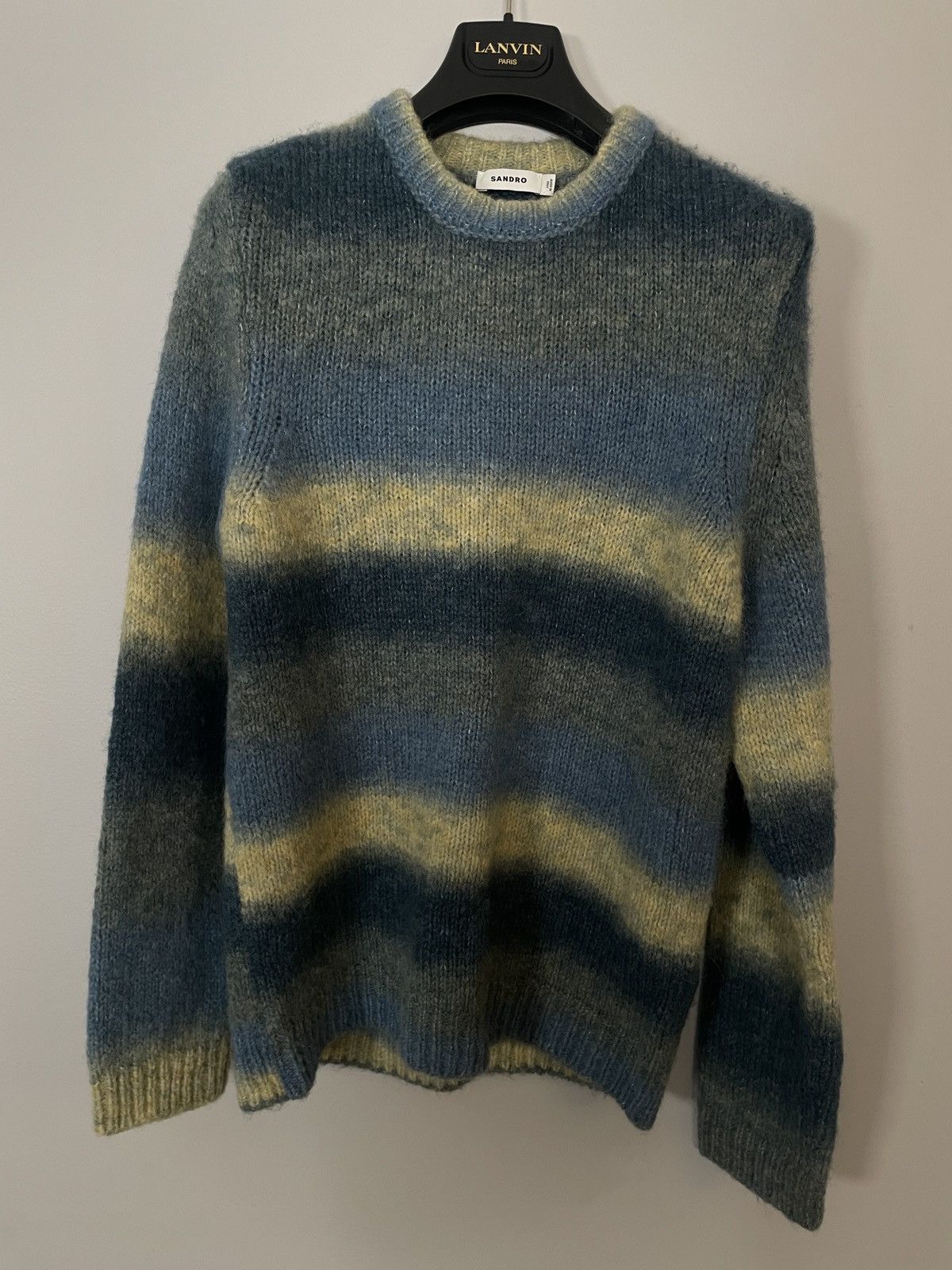 Sandro Sandro Alpaca Mens Stripped sweater M NEW Size US M / EU 48-50 / 2 - 17 Thumbnail