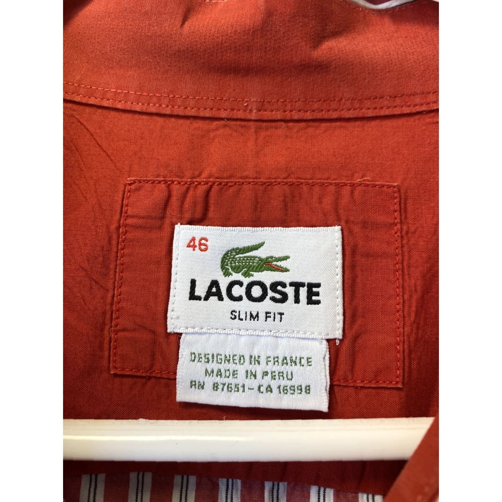 Lacoste Lacoste Dress Shirt Mens XXL Striped Button-Down Casual Slim 46 40-75 Multicolor Size US XXL / EU 58 / 5 - 4 Thumbnail