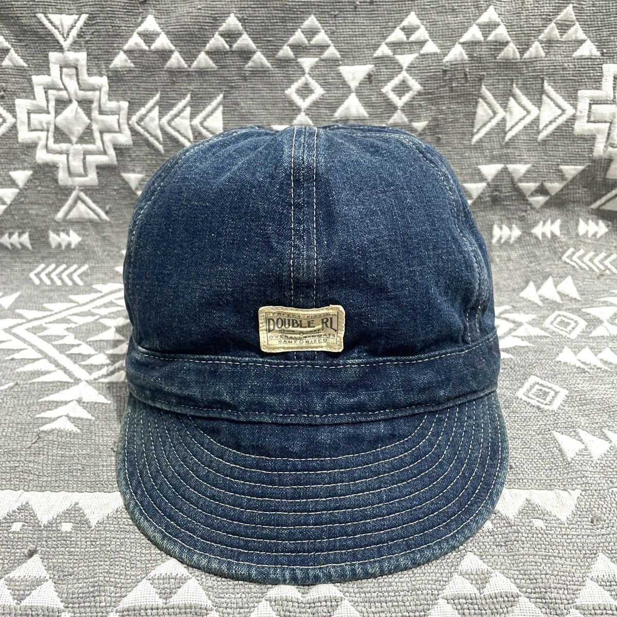 Vintage Double RL Indigo dyed engineer cap