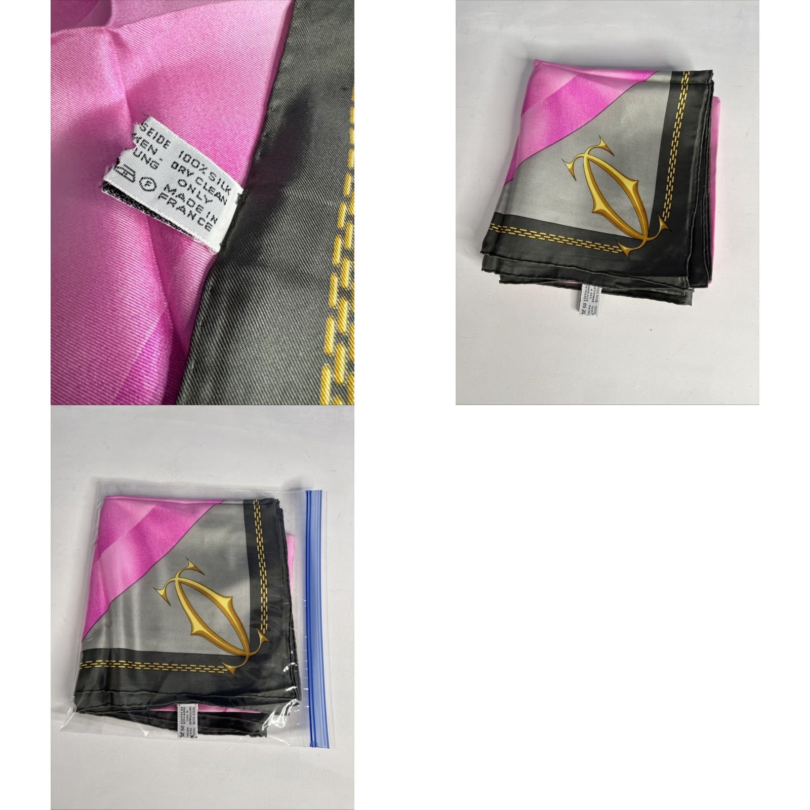 Cartier VINTAGE Cartier Paris Must De Silk Scarf Pink 100% Silk Diamond France Women Size ONE SIZE - 8 Thumbnail