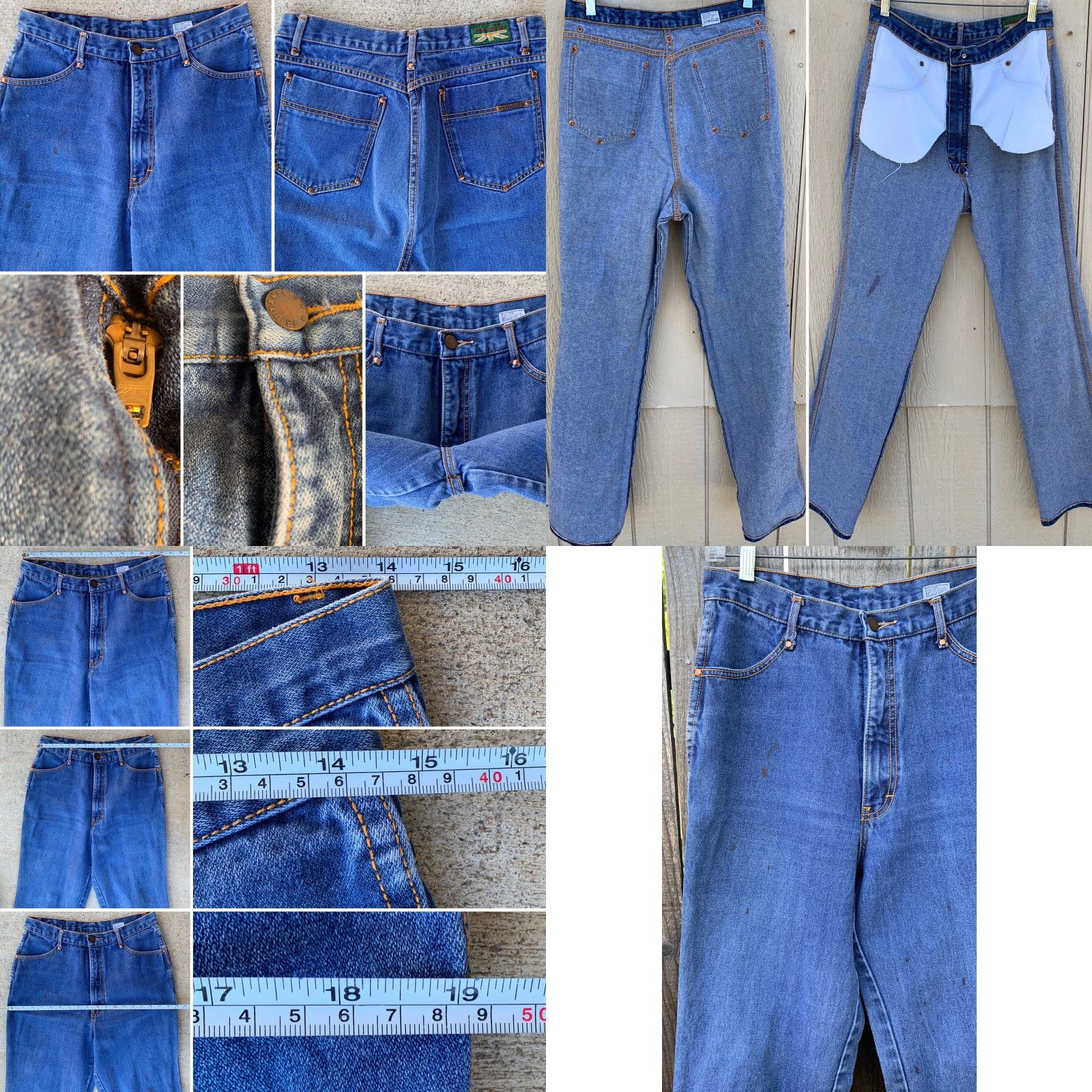 Vintage VINTAGE Brittania Jeans 30” Waist 16 Regular Denim 80s 70s High Waist Men’s Womens Girls Boys 1980s Blue Singe Pair Original Size 38" / US 16 / IT 52 - 8 Thumbnail