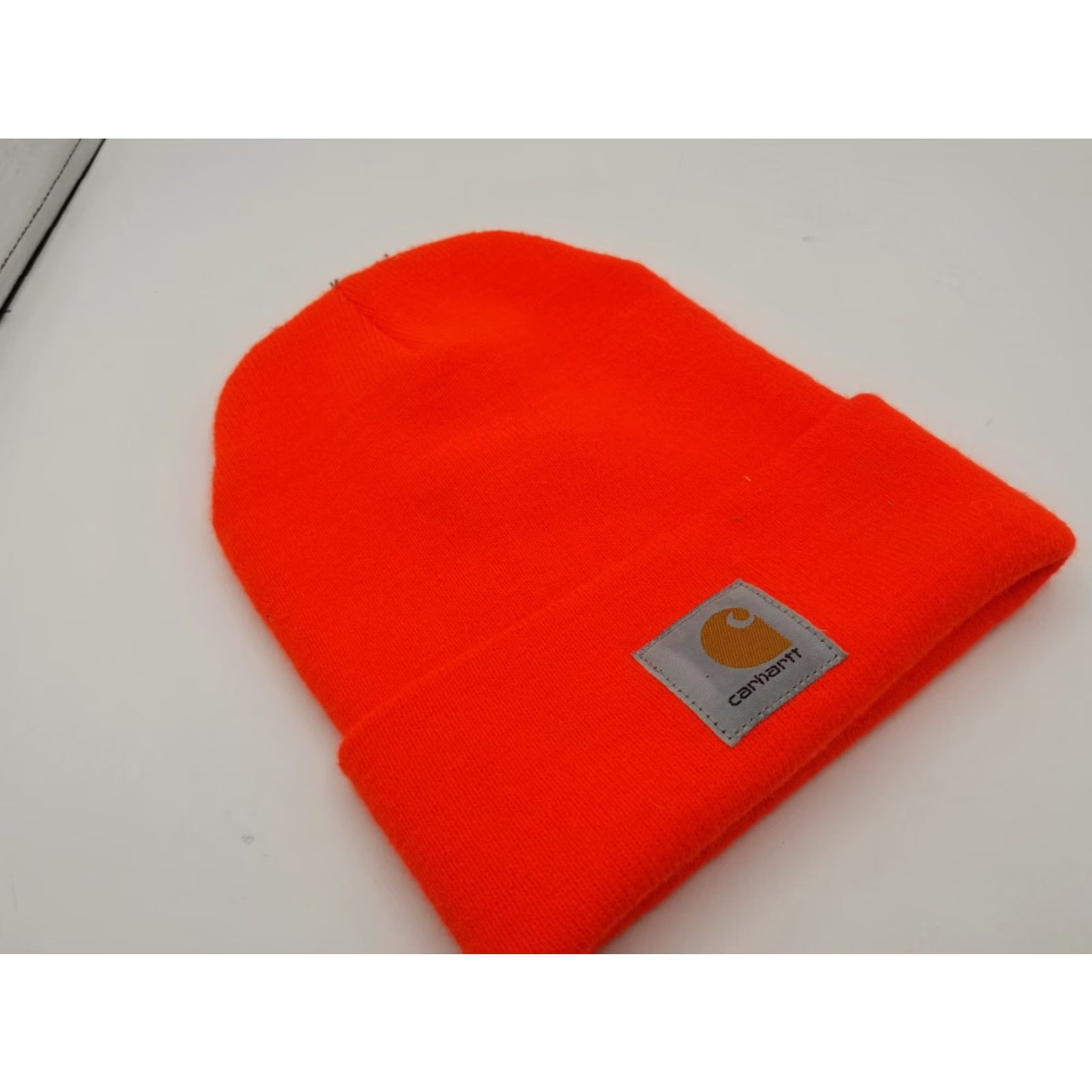 Carhartt Carhartt Beanie Cuffed Logo One Size Orange 100% Acrylic Winter Head Cap Work Men L Orange Beanie Matted? Size ONE SIZE - 8 Thumbnail