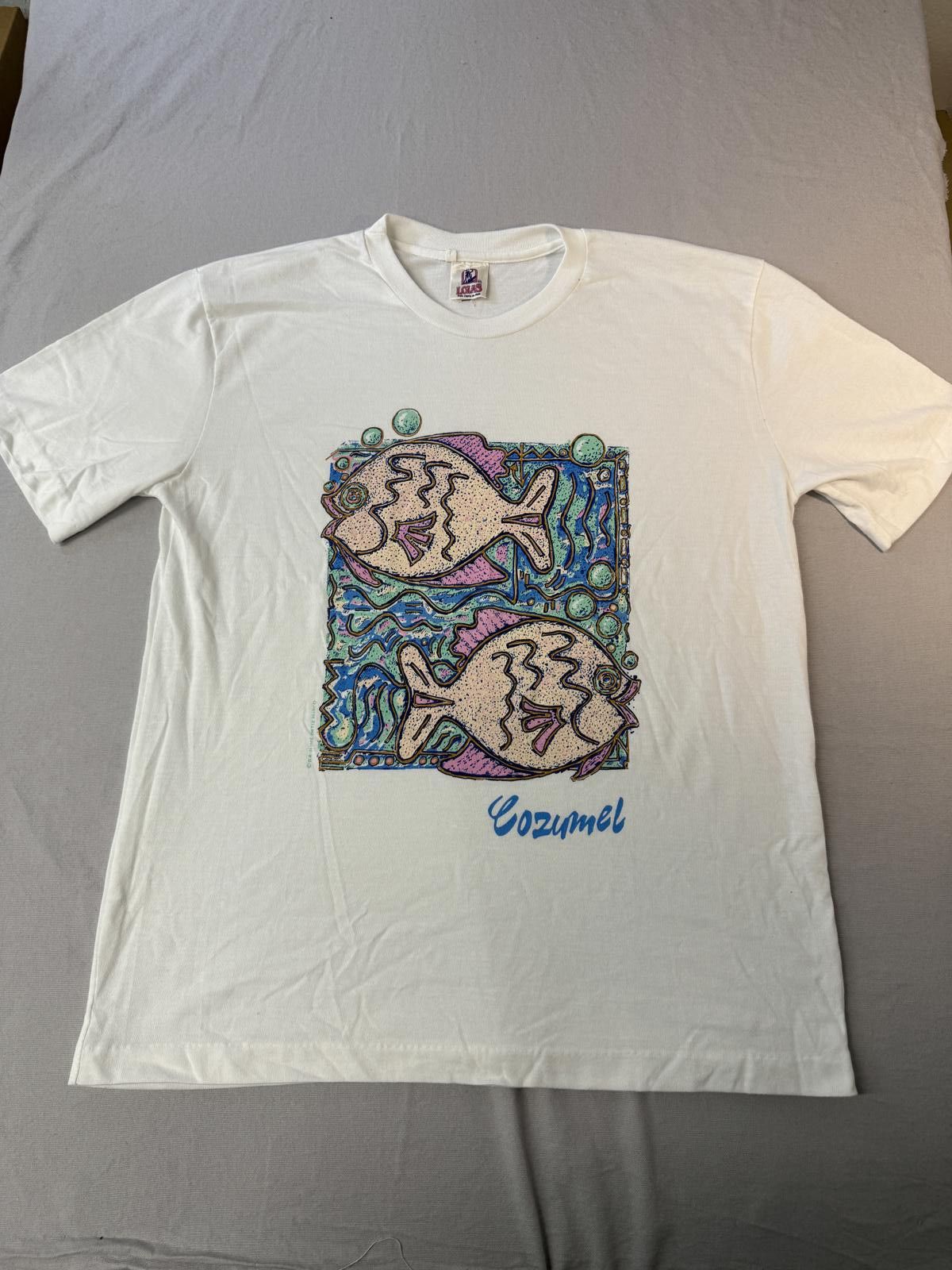 Warren Lotas Vintage Fishing Art T-shirt Lolas Cozumel Pastel Fish - L Size US L / EU 52-54 / 3 - 1 Thumbnail