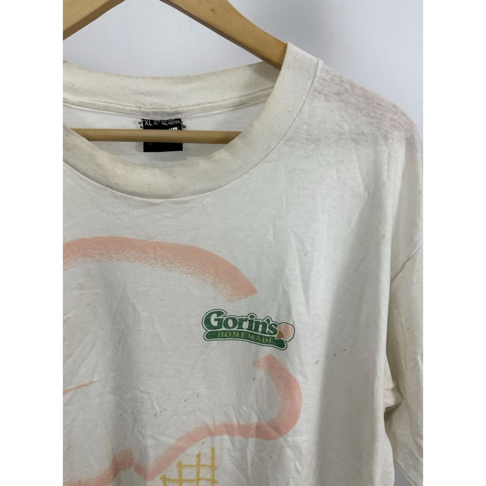 Vintage VTG Gorin's Ice Cream Homemade Paper Thin Burnout Worn Boxy T-Shirt Size XL Shirt Mens XL Cream Grunge Distressed 90s Boxy Rock Size US XL / EU 56 / 4 - 6 Thumbnail