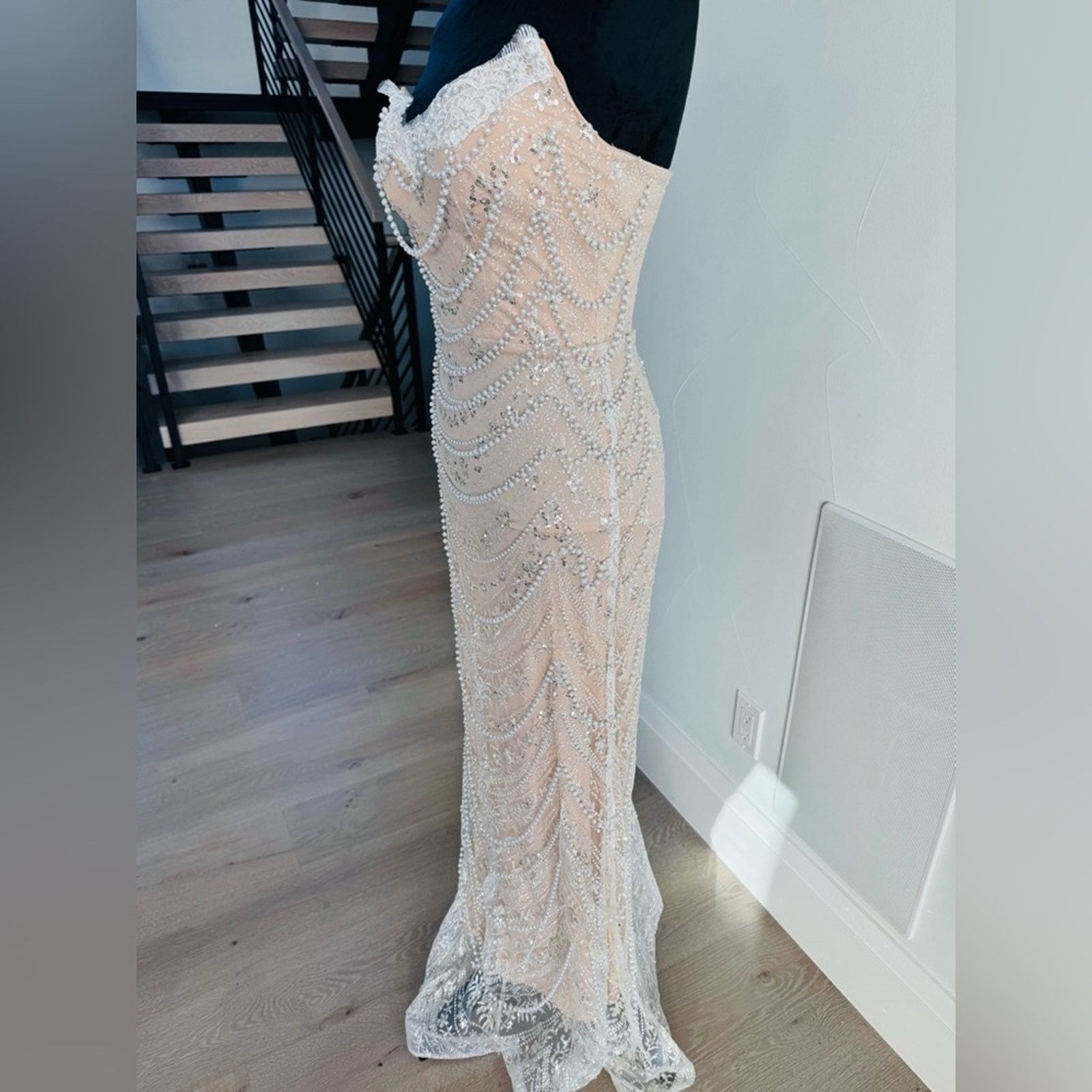 Other Strapless Beaded Evening Gown Wedding Prom Dress size S Size S / US 4 / IT 40 - 6 Thumbnail