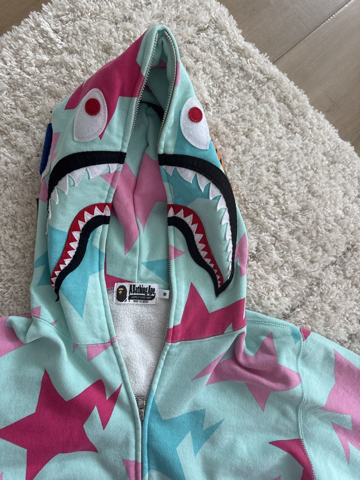 Bape Bape Miami Sta Pattern Shark Full Zip Hoodie Size US M / EU 48-50 / 2 - 3 Thumbnail