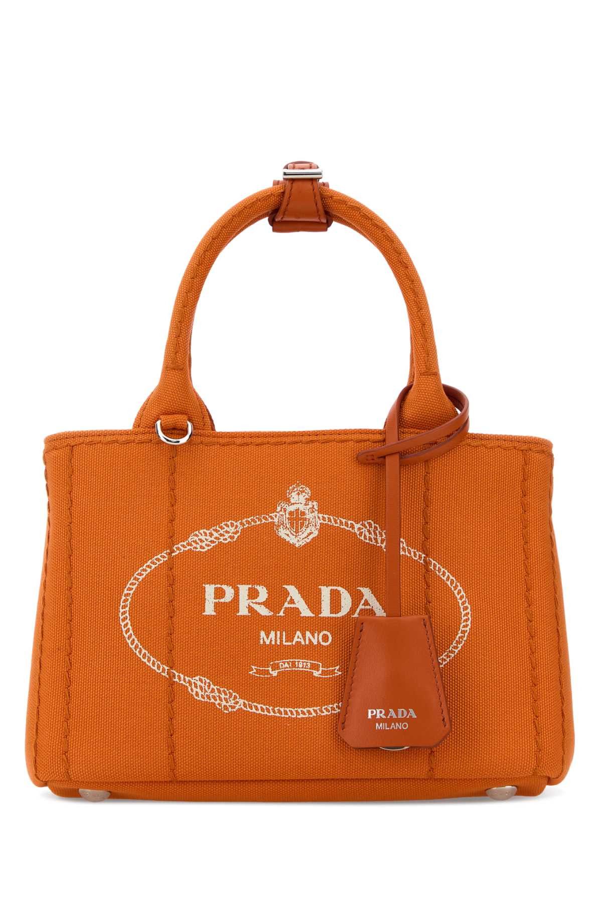Prada Orange Canvas Mini Prada Jardiniã¨Re Handbag Size ONE SIZE - 1 Thumbnail