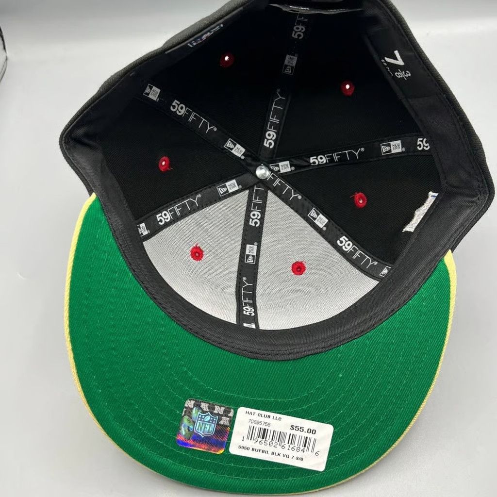 New Era Buffalo Bills Hat Men 7 3/8 Black 59Fifty New Era Fitted Cap Size ONE SIZE - 4 Thumbnail