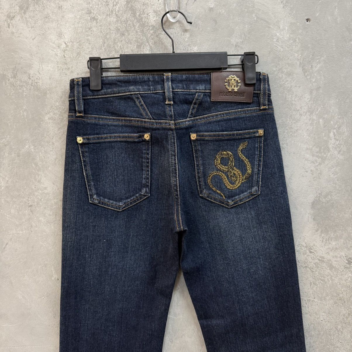 Roberto Cavalli Roberto Cavalli Women’s Snake Embroidered Flared Jeans Size US 38 / EU 54 - 6 Thumbnail