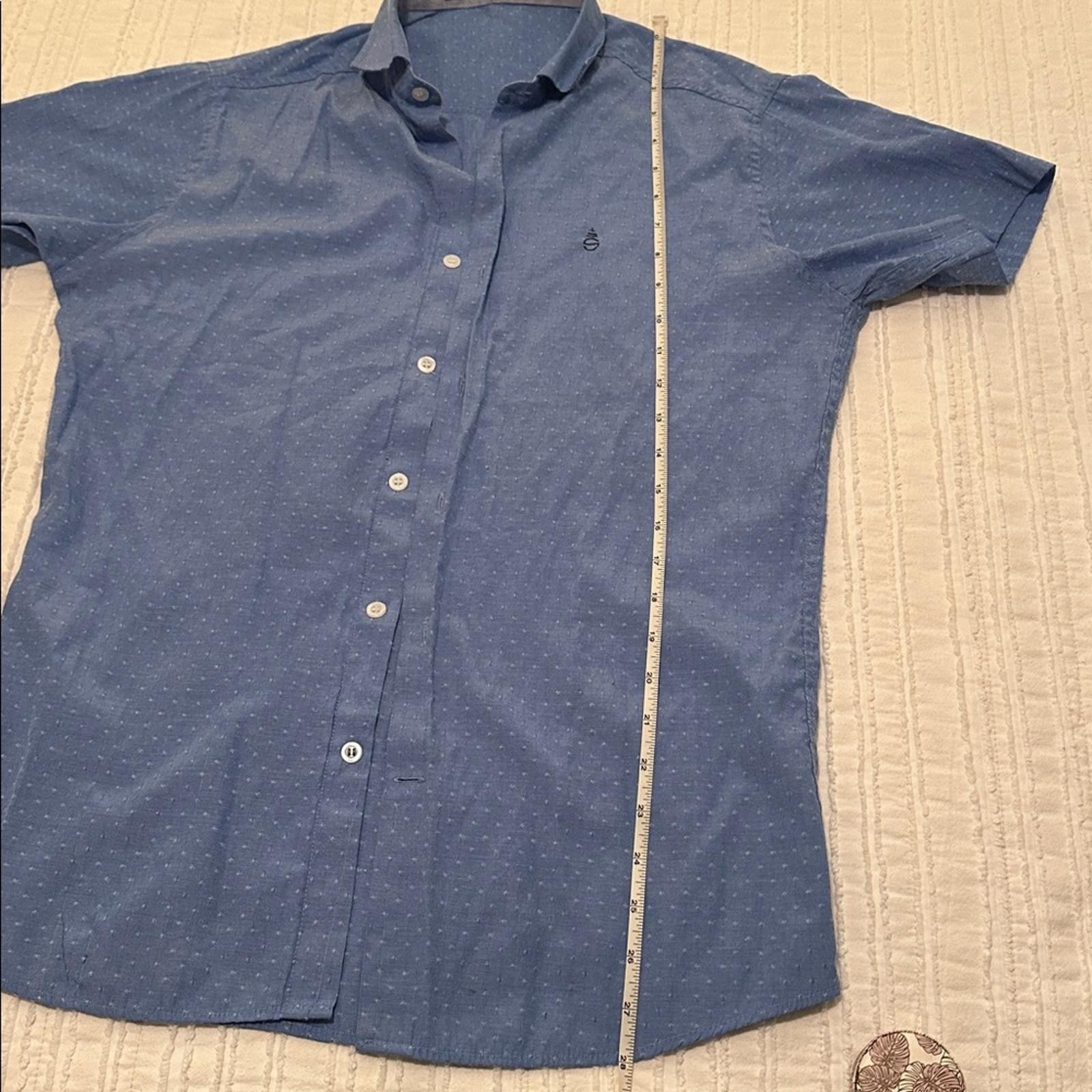 SKECHERS Sketch Small Men's Short Sleeve Swiss Dot Silk Shirt $175 Size US S / EU 44-46 / 1 - 6 Thumbnail