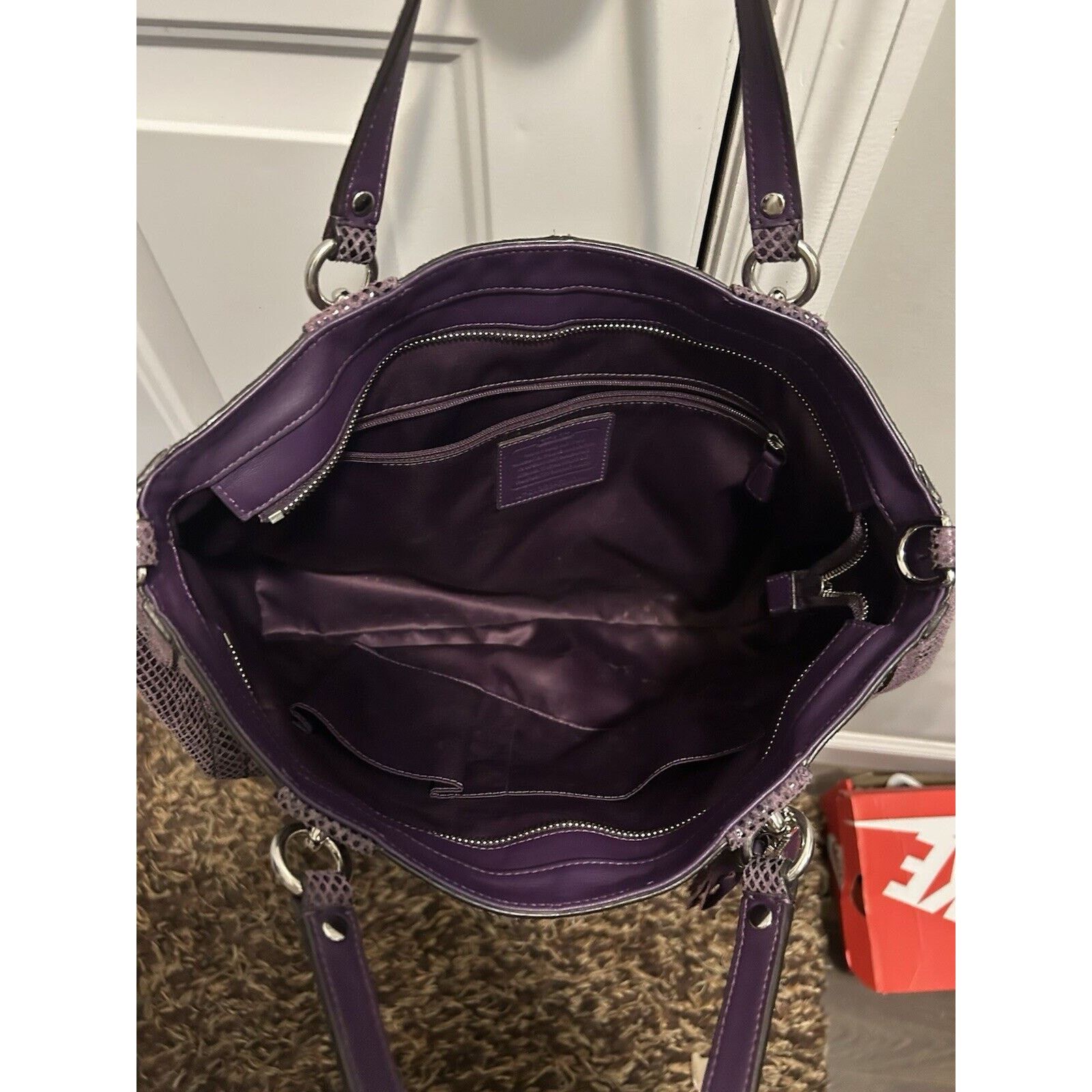 Coach Coach Park Python Carryall PURPLE RARE Size ONE SIZE - 2 Thumbnail