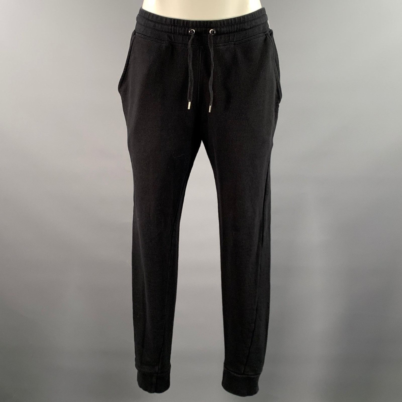 Balmain BALMAIN Size M Black Cotton Solid Joggers Casual Pants Size US 31 - 1 Thumbnail