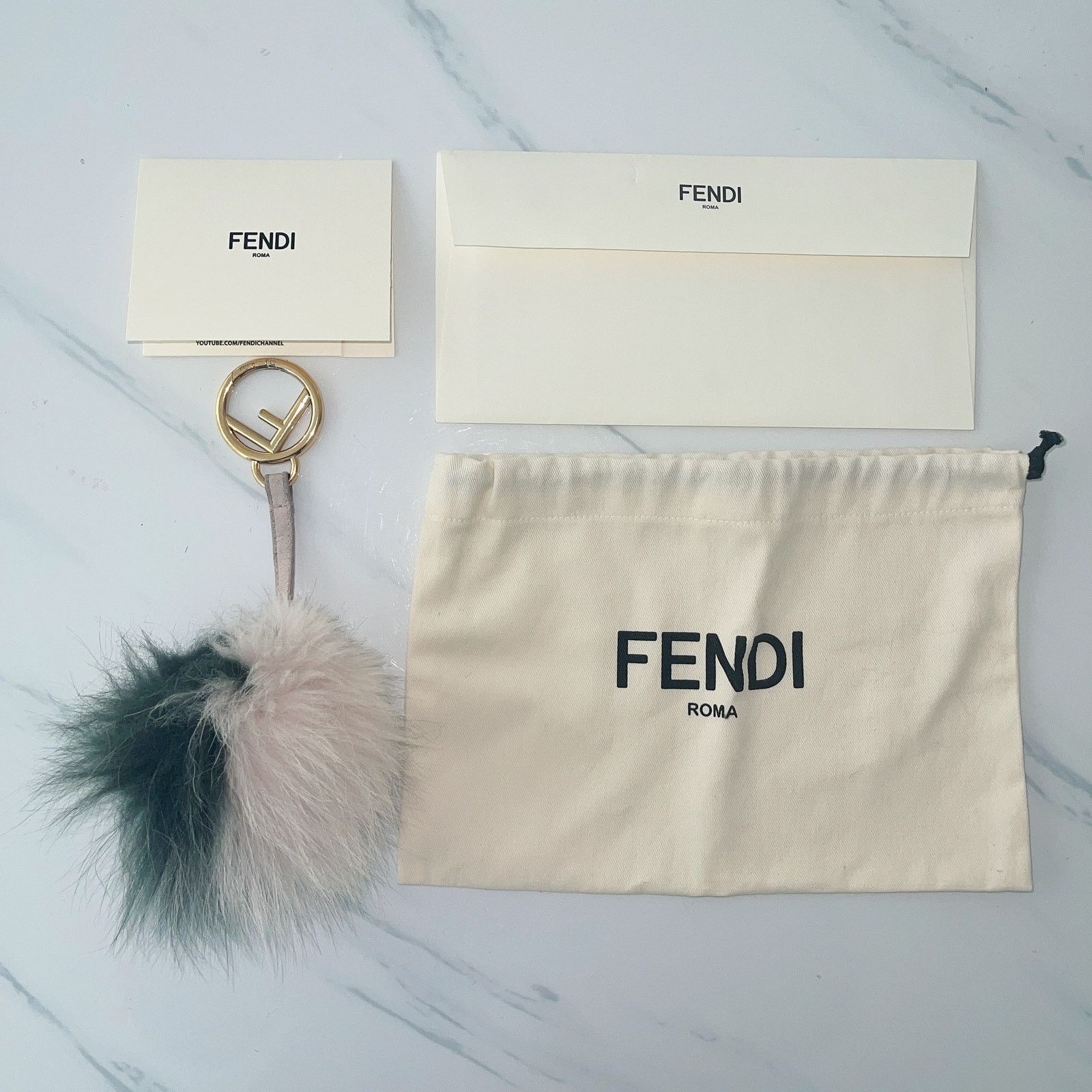image of Fendi Pom Pom Charm in Pink, Women's