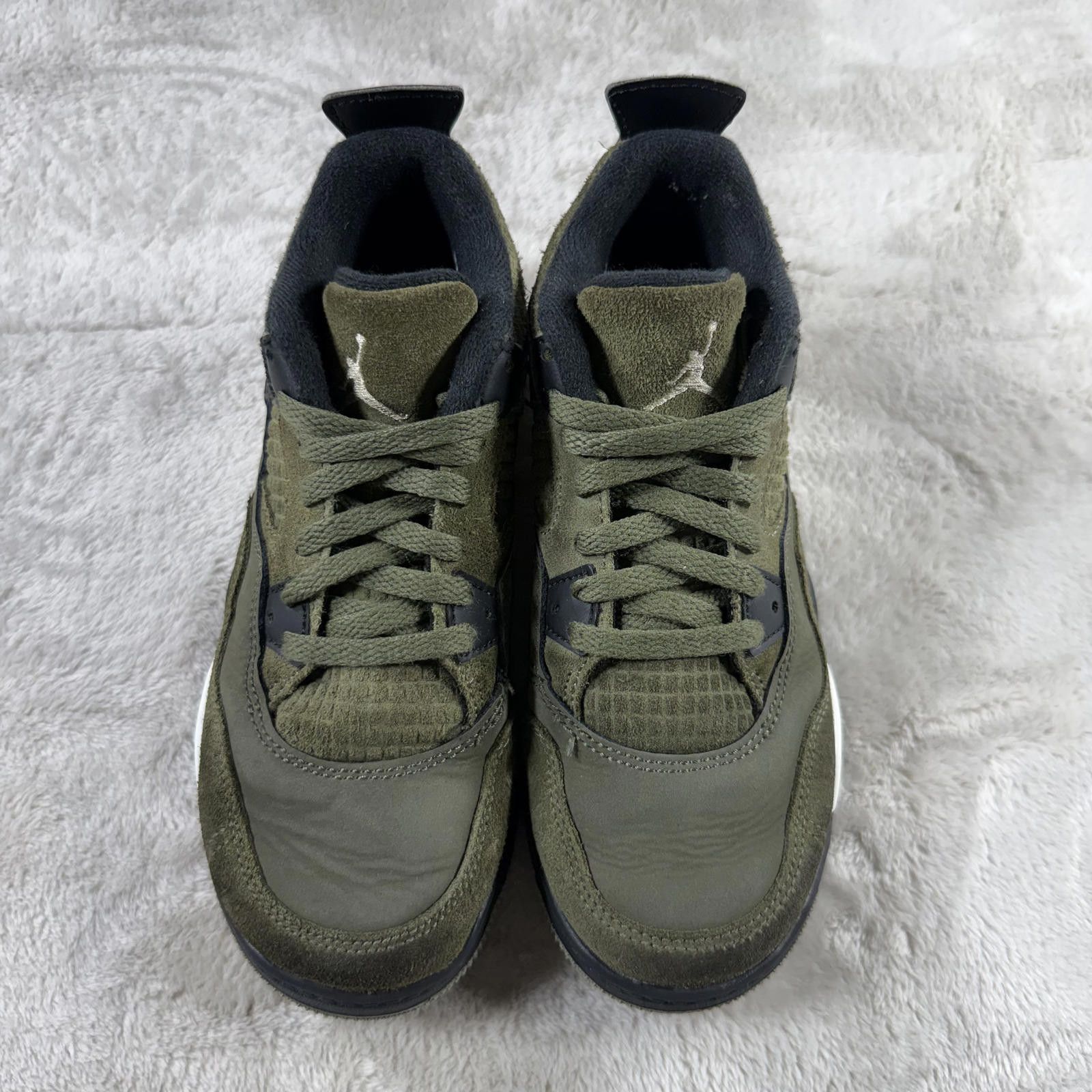 Jordan Brand Jordan 4 Shoes Kid's 1Y Olive Suede FB9929-200 Size US 10 / EU 43 - 2 Thumbnail