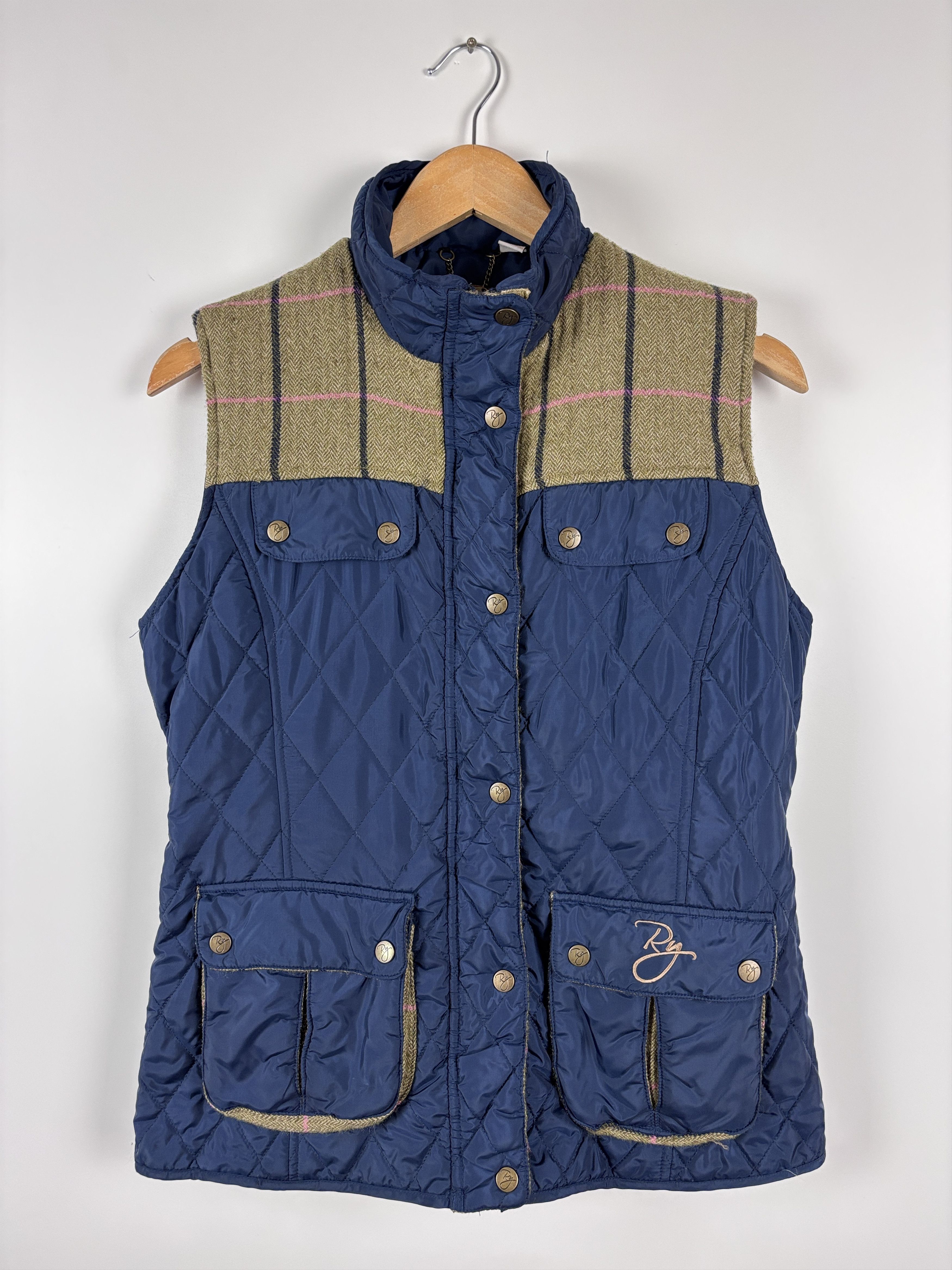 Vintage Rydale Tweed Waistcoat Country Hunting Gilet Jacket Blue S Size S / US 4 / IT 40 - 1 Thumbnail