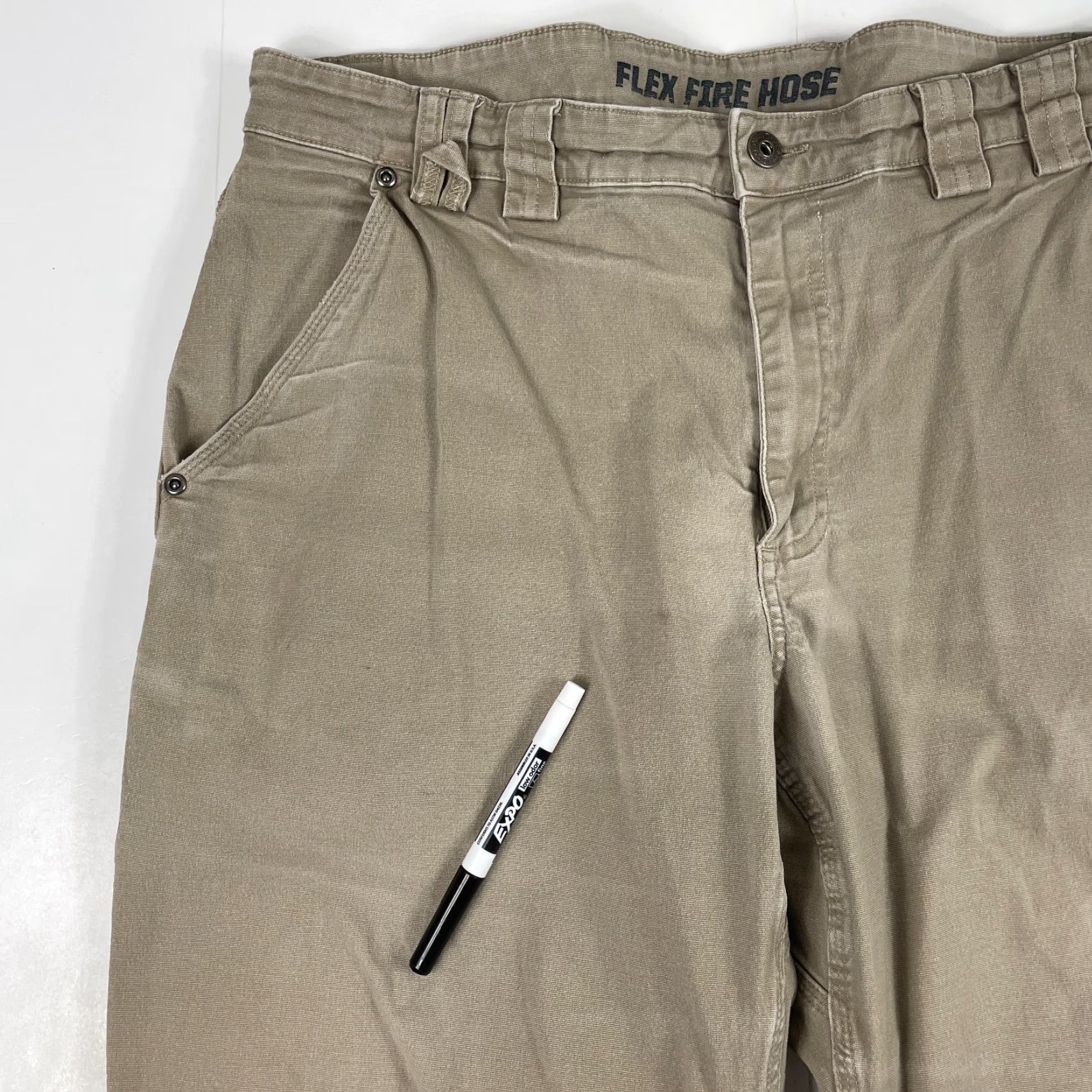Vintage Duluth Pants Mens 38 x 32 Beige Flex Fire Hose Canvas Carpenter Relaxed Workwear Jeans Cargo style/Carpenter Casual Workwear Mens Beige 38x32 Size US 38 / EU 54 - 2 Thumbnail