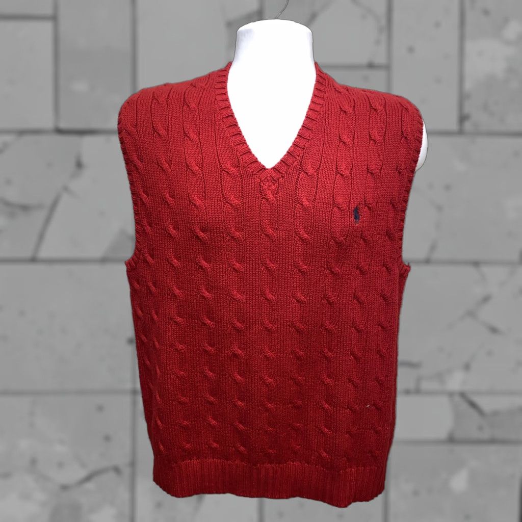 Polo Ralph Lauren Polo Ralph Lauren Mens Red V-Neck Sweater Size Medium Size US M / EU 48-50 / 2 - 1 Thumbnail