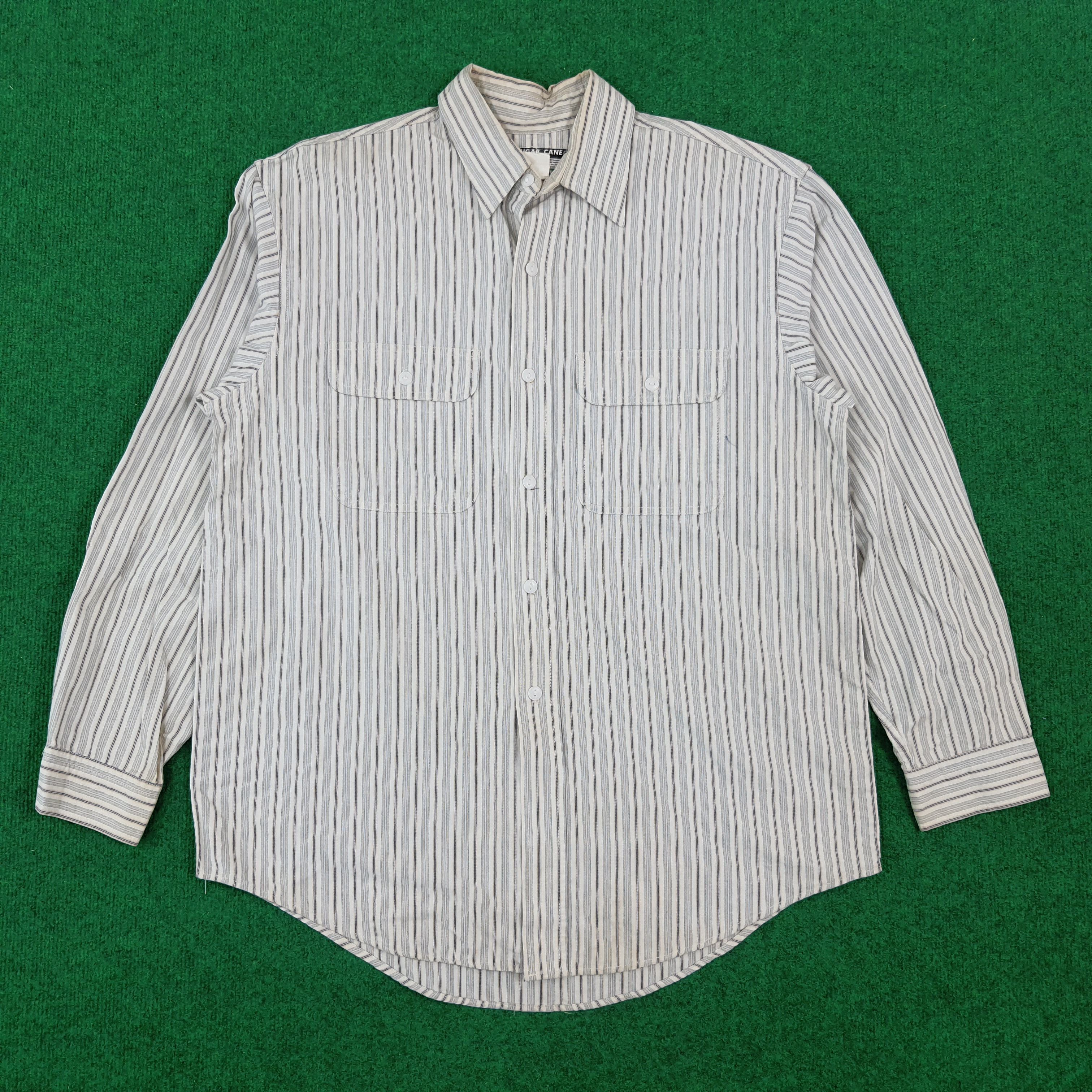 Japanese Brand × Sugar Cane × Vintage Vintage Sugar Cane Stripes Japan Brand Button Up Shirt Size US L / EU 52-54 / 3 - 1 Thumbnail