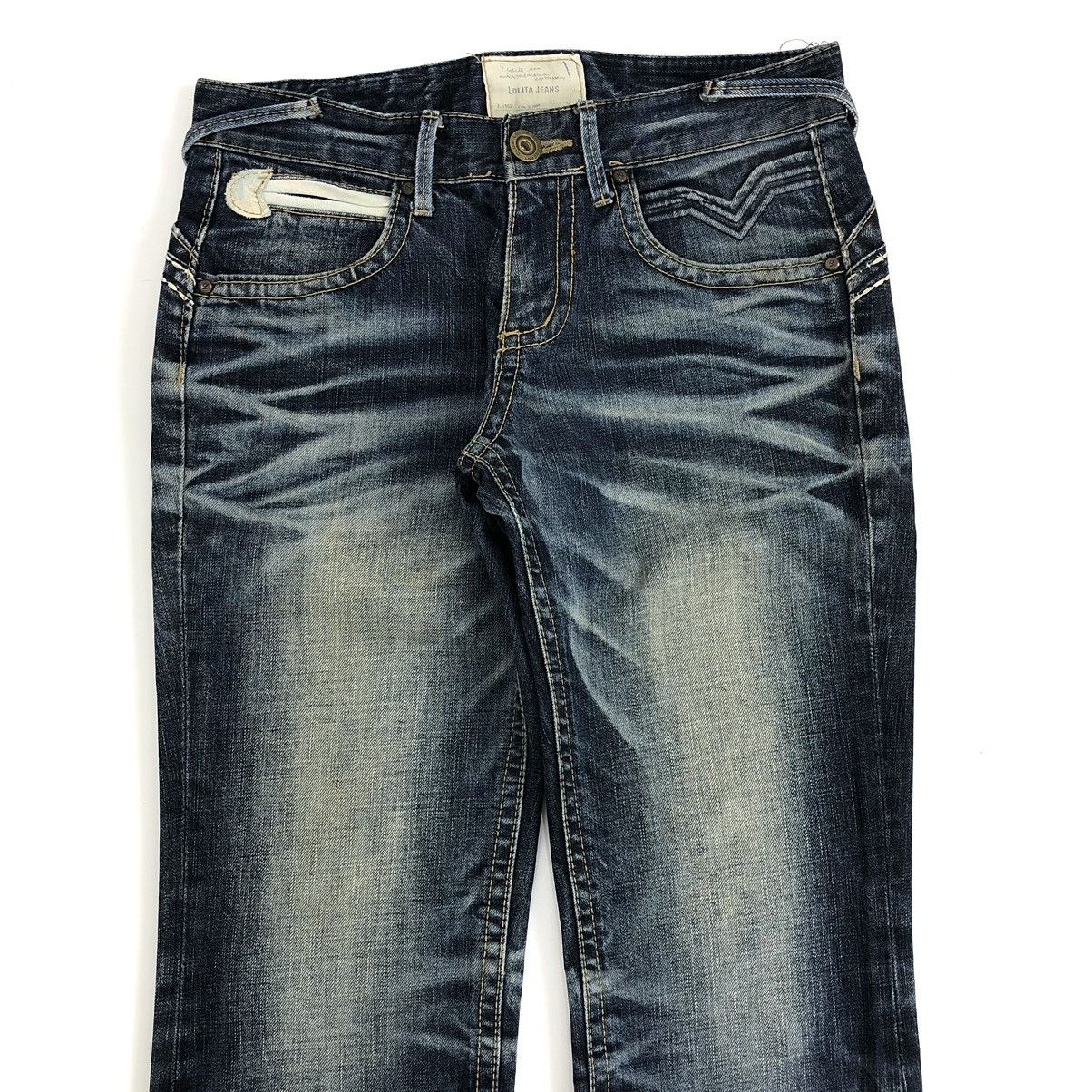 If Six Was Nine 2000s Lolita Distressed Mudmax Lgb Bootcut Flared Jeans Y2K Size US 29 - 2 Thumbnail