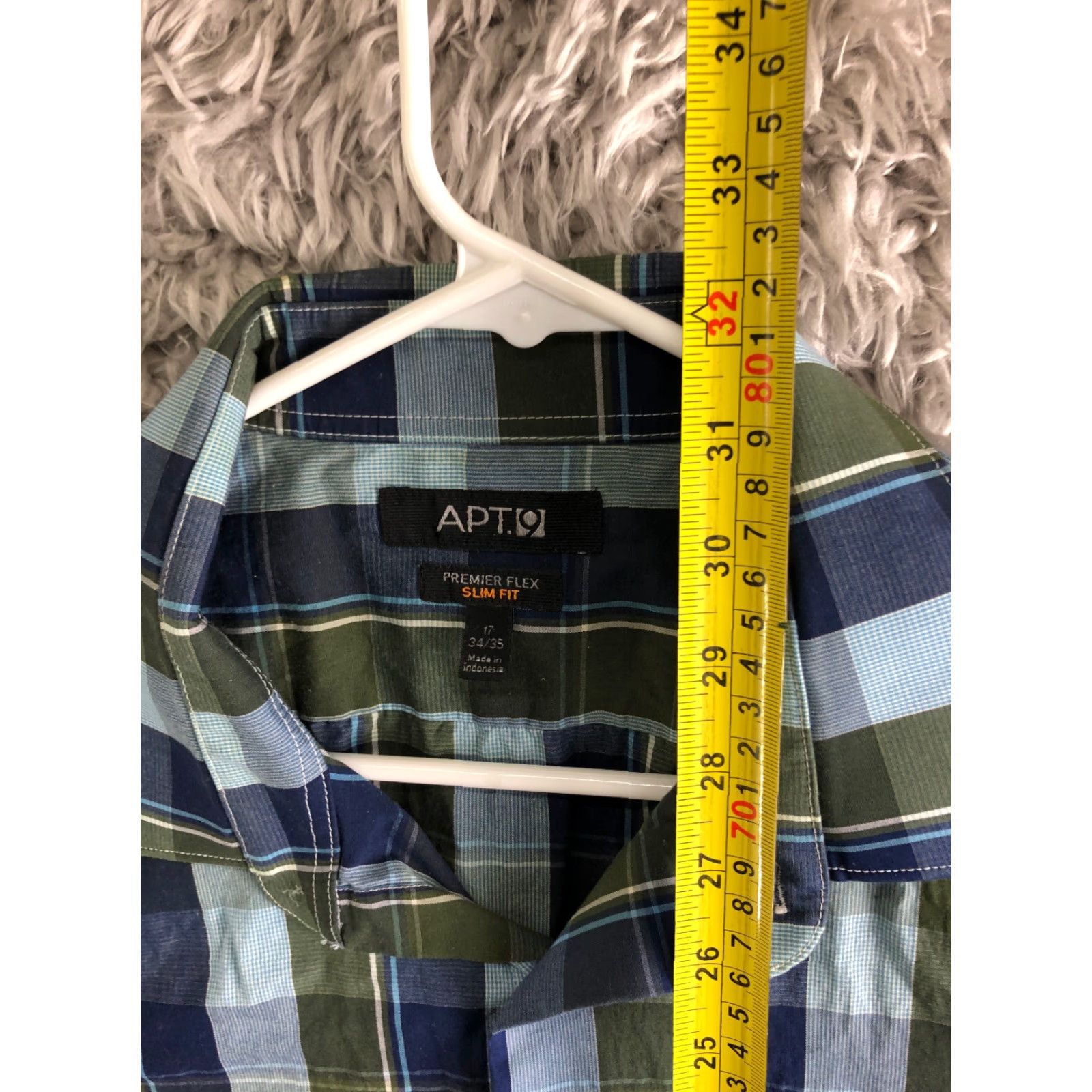 Apt. 9 Apt. 9 Slim Fit Mens 17 34/35 Blue Striped Long Sleeve Spread Collar Shirt Shirt Mens Regular Blue 1990s Modern Classic Shirt Size US L / EU 52-54 / 3 - 5 Thumbnail