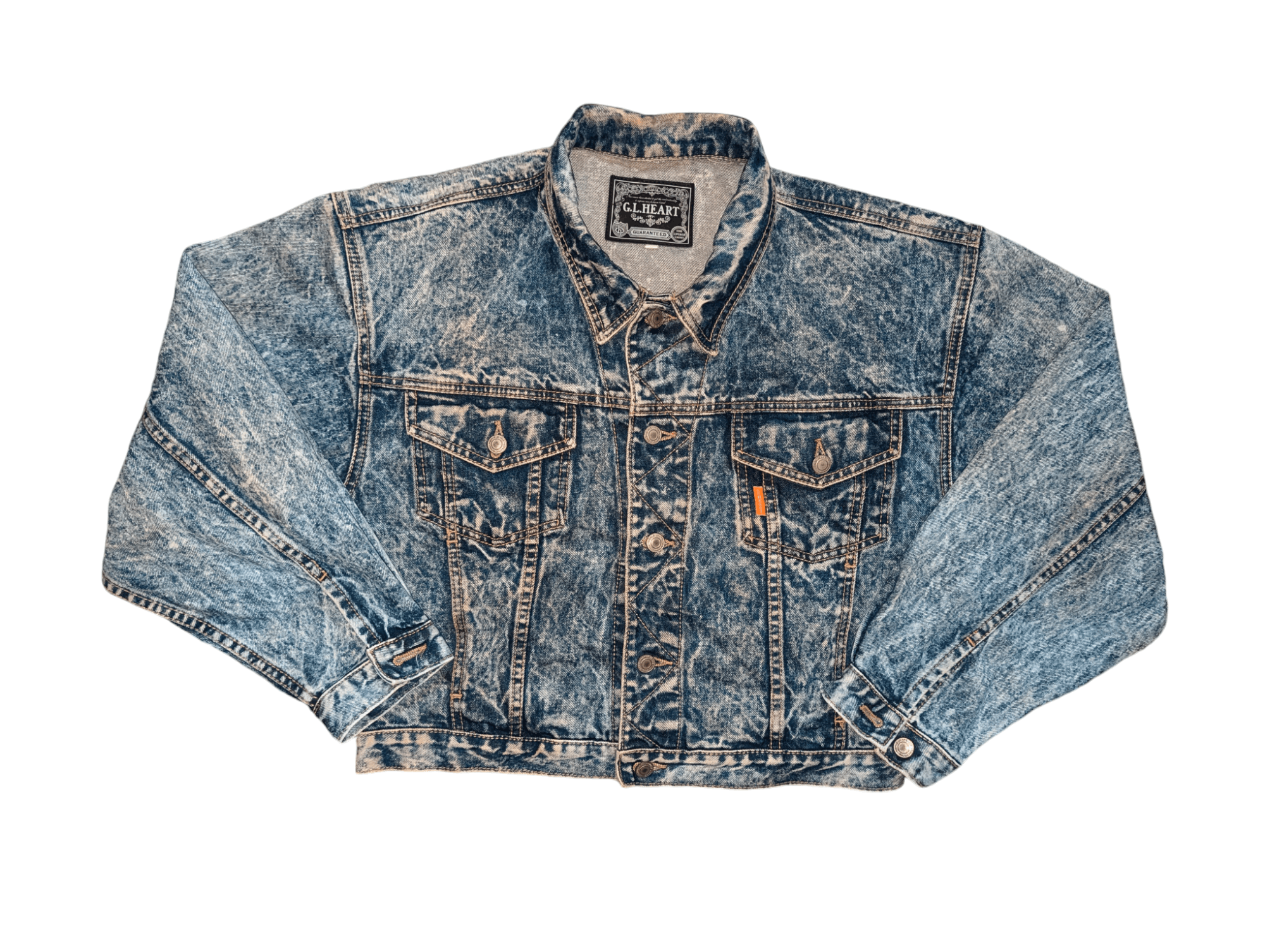 Japanese Brand GL Heart acid wash denim jacket Size M / US 6-8 / IT 42-44 - 1 Thumbnail