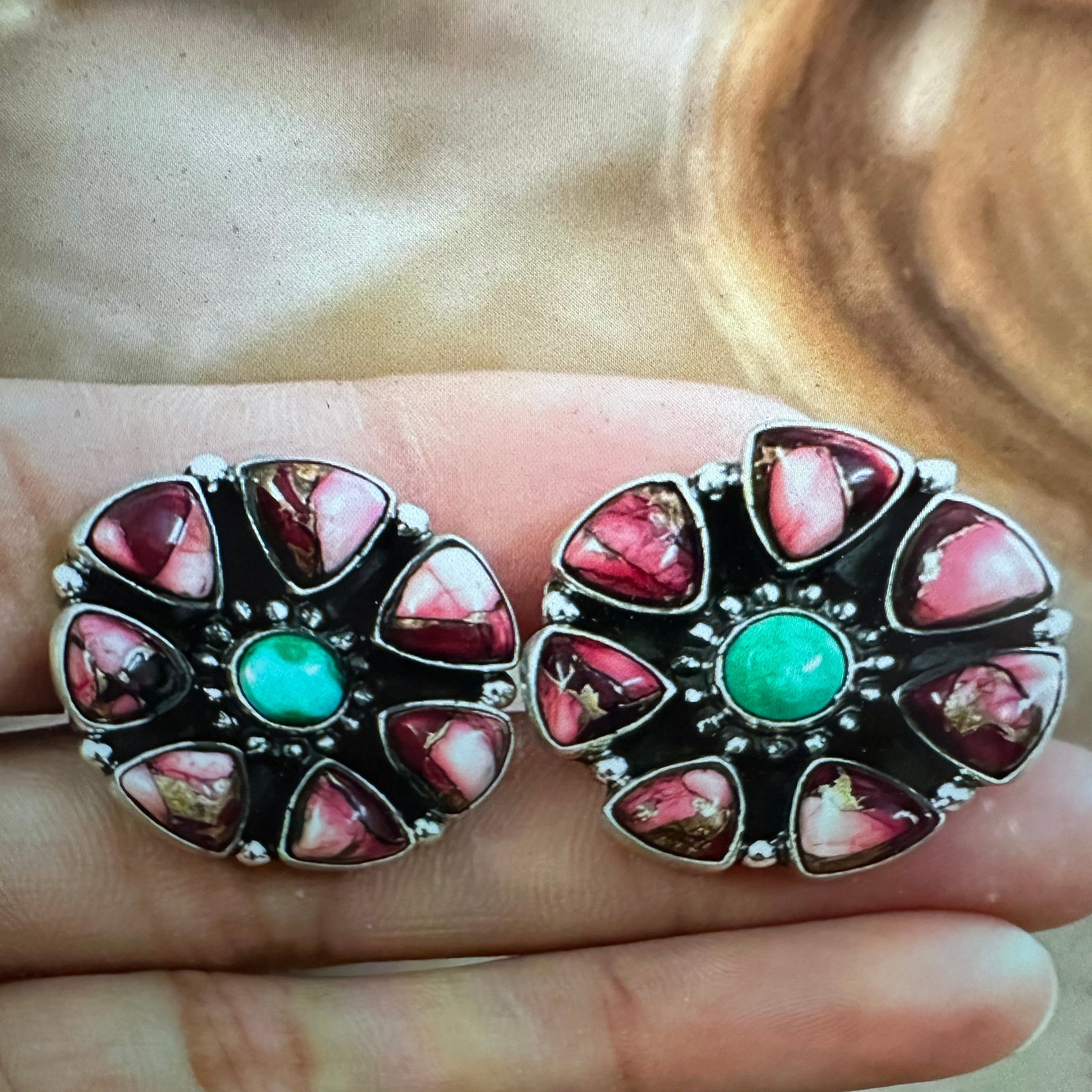 Other Handmade Sterling Silver Red Rose Dahlia With Emerald Valley Size ONE SIZE - 9 Thumbnail