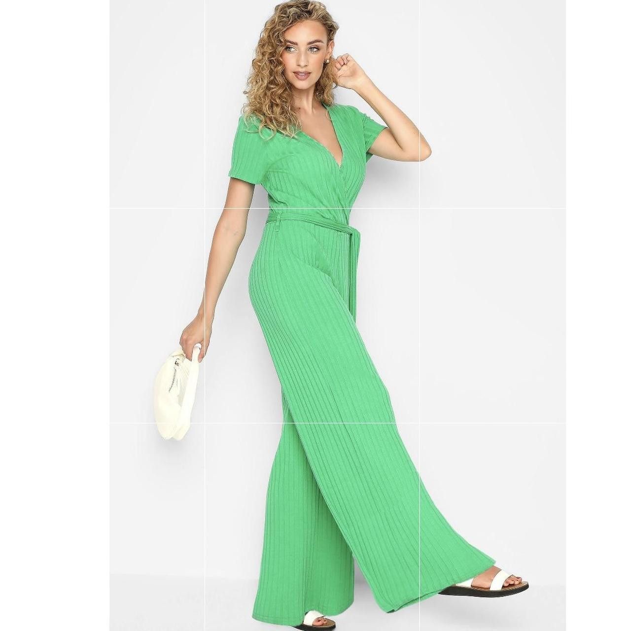Other Long Tall Sally Green Ribbed Size 36" / US 14 / IT 50 - 2 Thumbnail