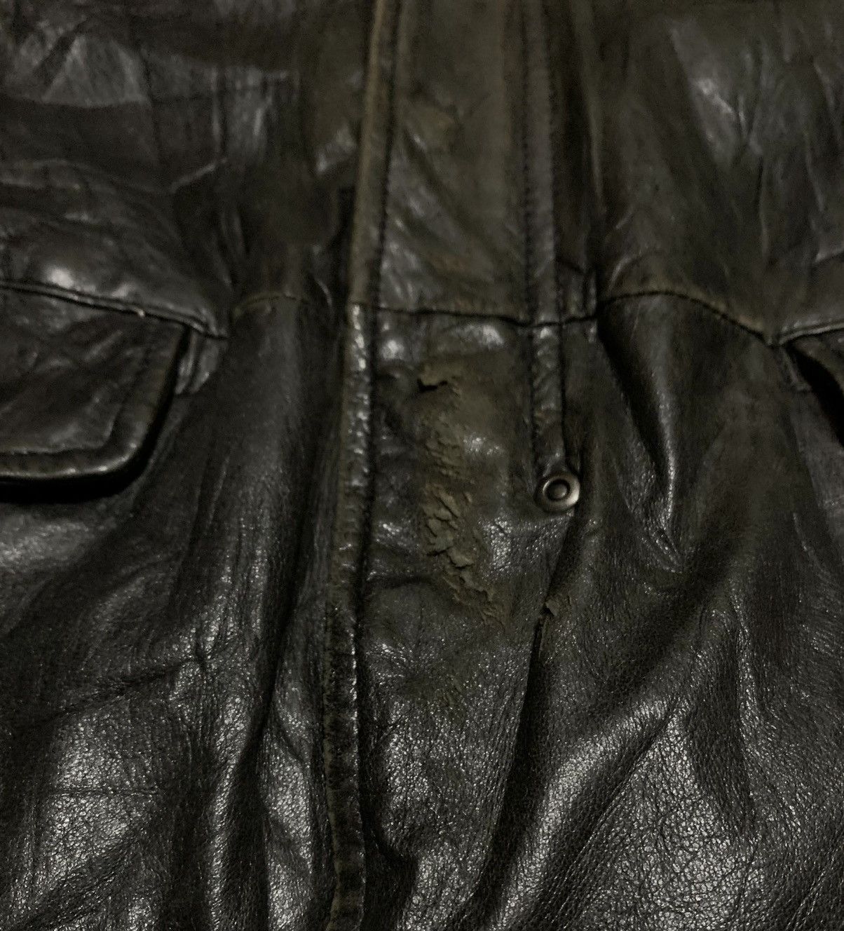 Japanese Brand Vintage Back Number M 65 Field Sheepskin Leather Jacket Size US L / EU 52-54 / 3 - 5 Thumbnail