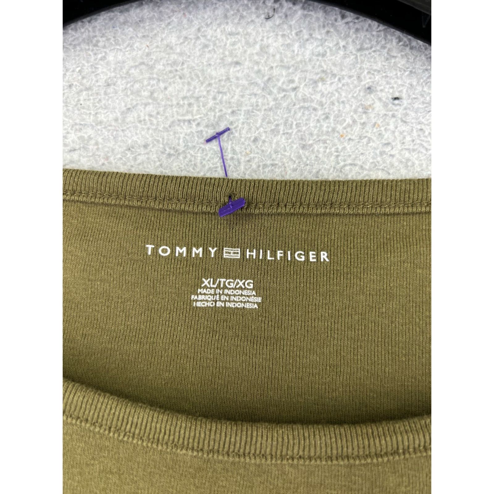 Tommy Hilfiger Tommy Hilfiger Women's XL Green Striped Logo Cotton Short Sleeve T-Shirt Casual 90s Vintage Size XL / US 12-14 / IT 48-50 - 7 Thumbnail