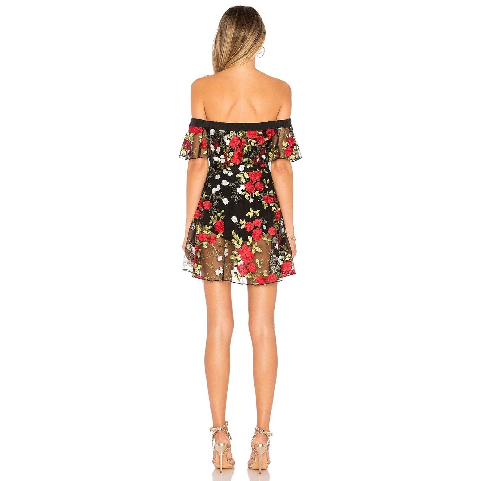 Other Lovers + Friends Erica Sheer Embroidered A Line In Halcyon Size L / US 10 / IT 46 - 3 Thumbnail