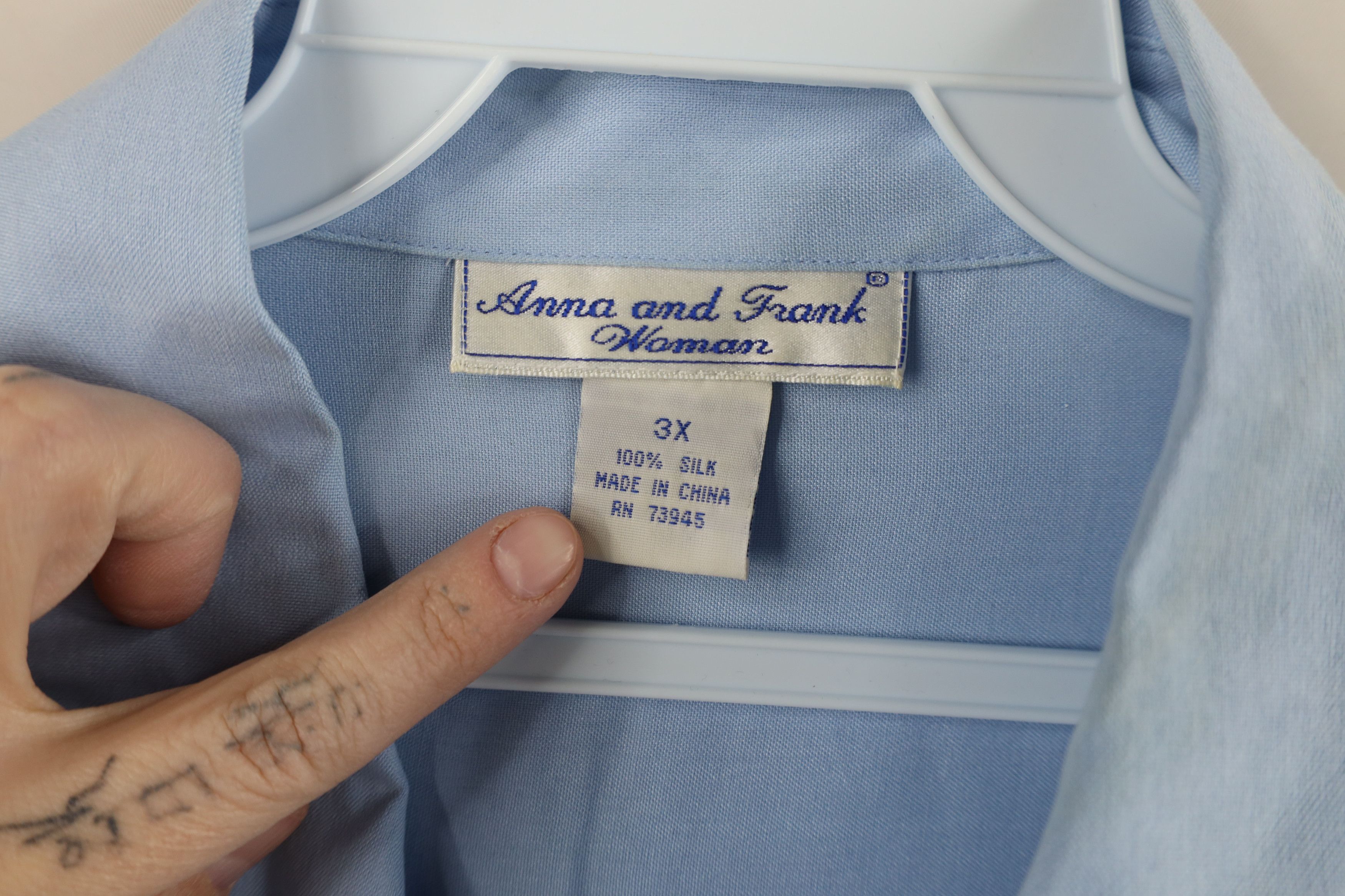 Vintage Vintage 90s Streetwear Collared Button Shirt Carolina Blue Size 3XL / US 20-22 - 8 Thumbnail