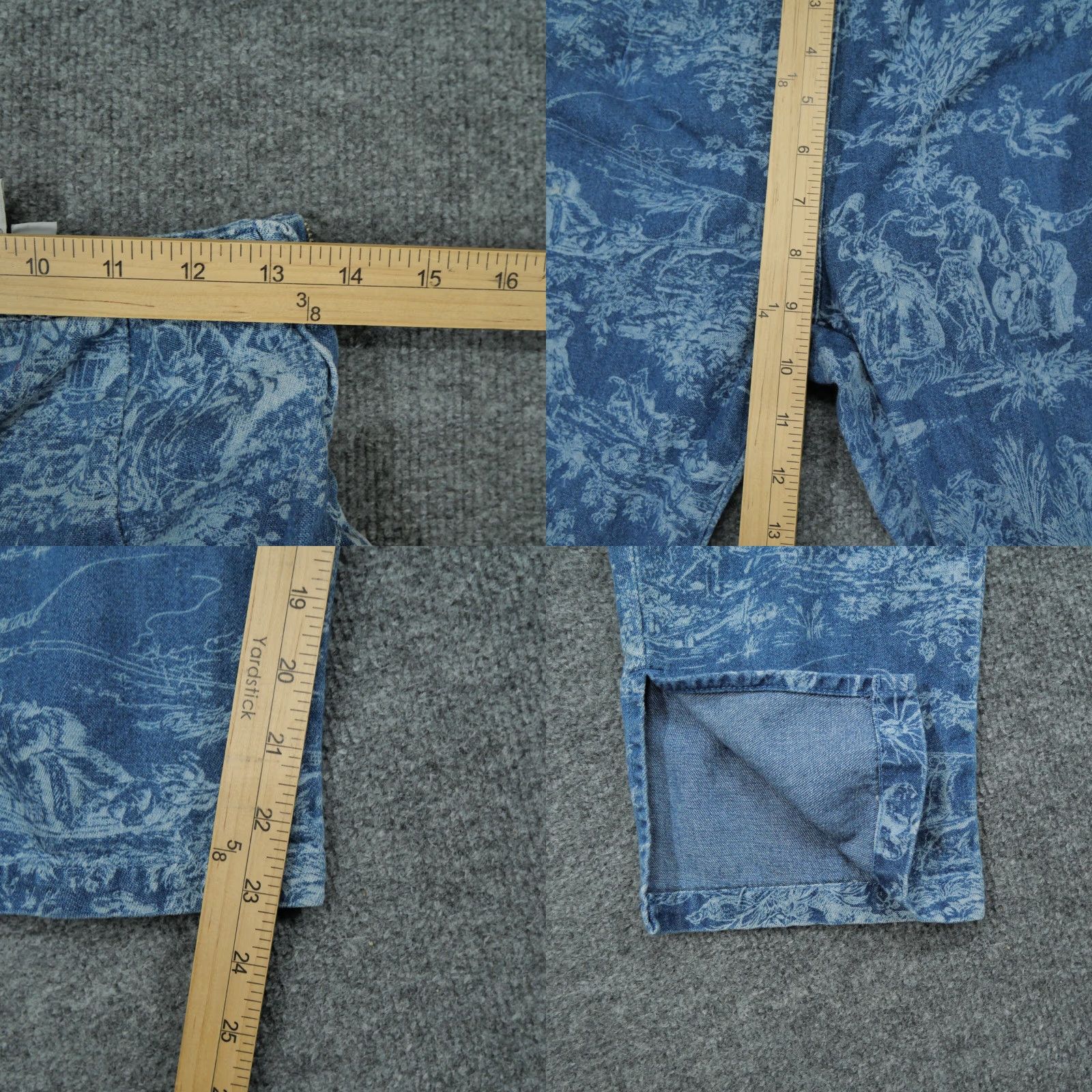Vintage VINTAGE AMI Pants Womens 6 Blue Print Classic Art Crop Capri 2000s Y2K Blue Graphic Fashion? Size 28" / US 6 / IT 42 - 8 Thumbnail