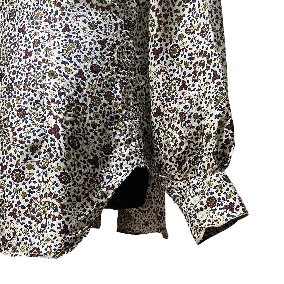Celine × Designer Celine Paisley Bottom Up Silk Shirt Size XS / US 0-2 / IT 36-38 - 8 Thumbnail