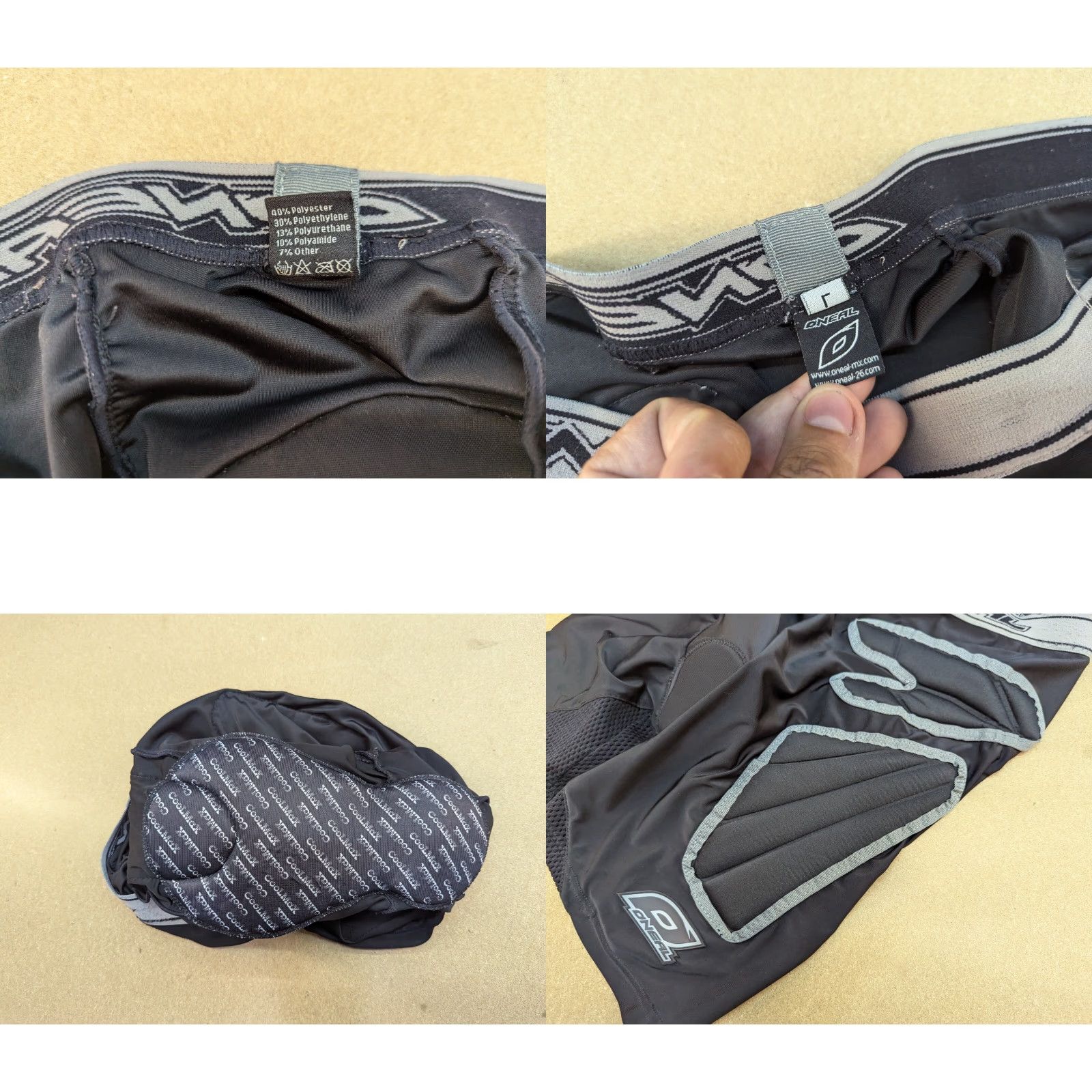 O'Neill O'Neal MX Shorts Size L Black Sports Padded Motorcross MTB Off-Road Mens Shorts Black Padded Elastic Quick Dry Lightweight Athletic Compression Sports Size US 33 - 8 Thumbnail