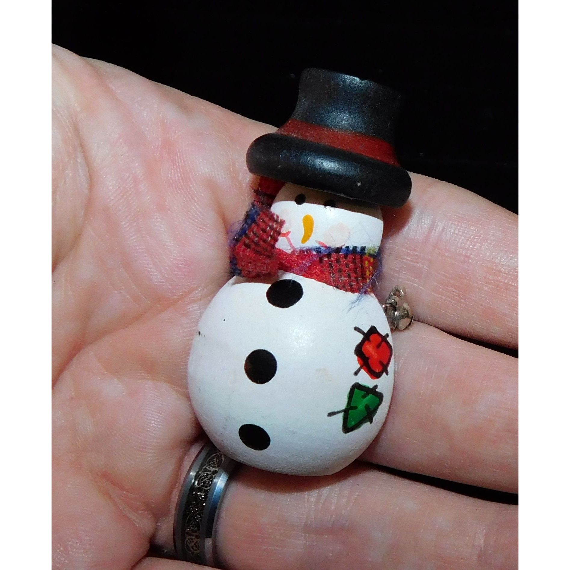 Handmade Handmade Painted Wooden Snowman Brooch Size ONE SIZE - 4 Thumbnail