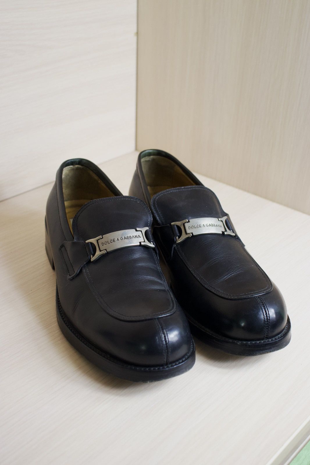 Dolce & Gabbana Vintage Dolce & Gabbana Metal Logo Leather Loafers Luxury Size US 10 / EU 43 - 3 Thumbnail