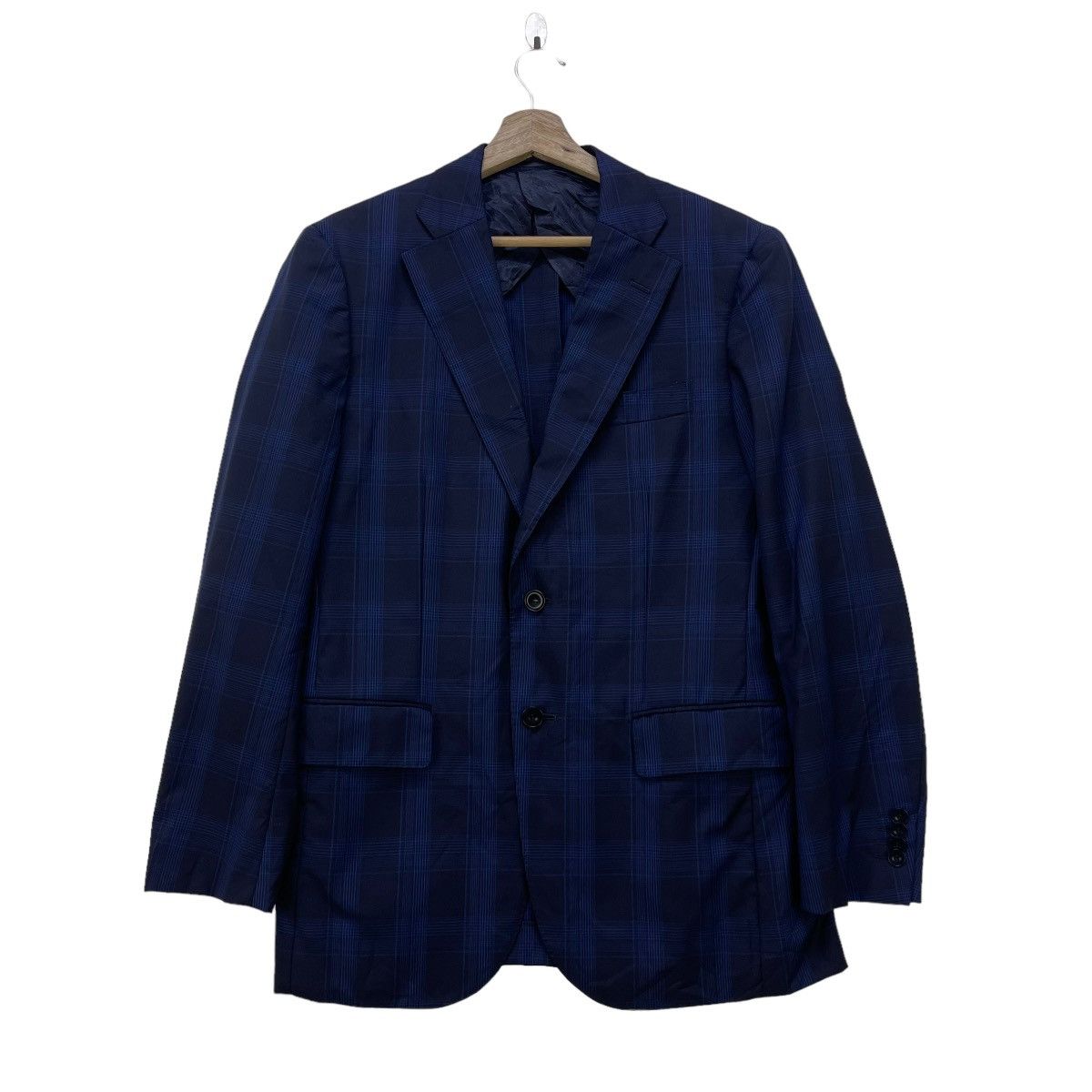 image of Avant Garde x Loro Piana Luxury Brand Loro Piana Check Casual Jacket in Blue, Men's (Size Medium)