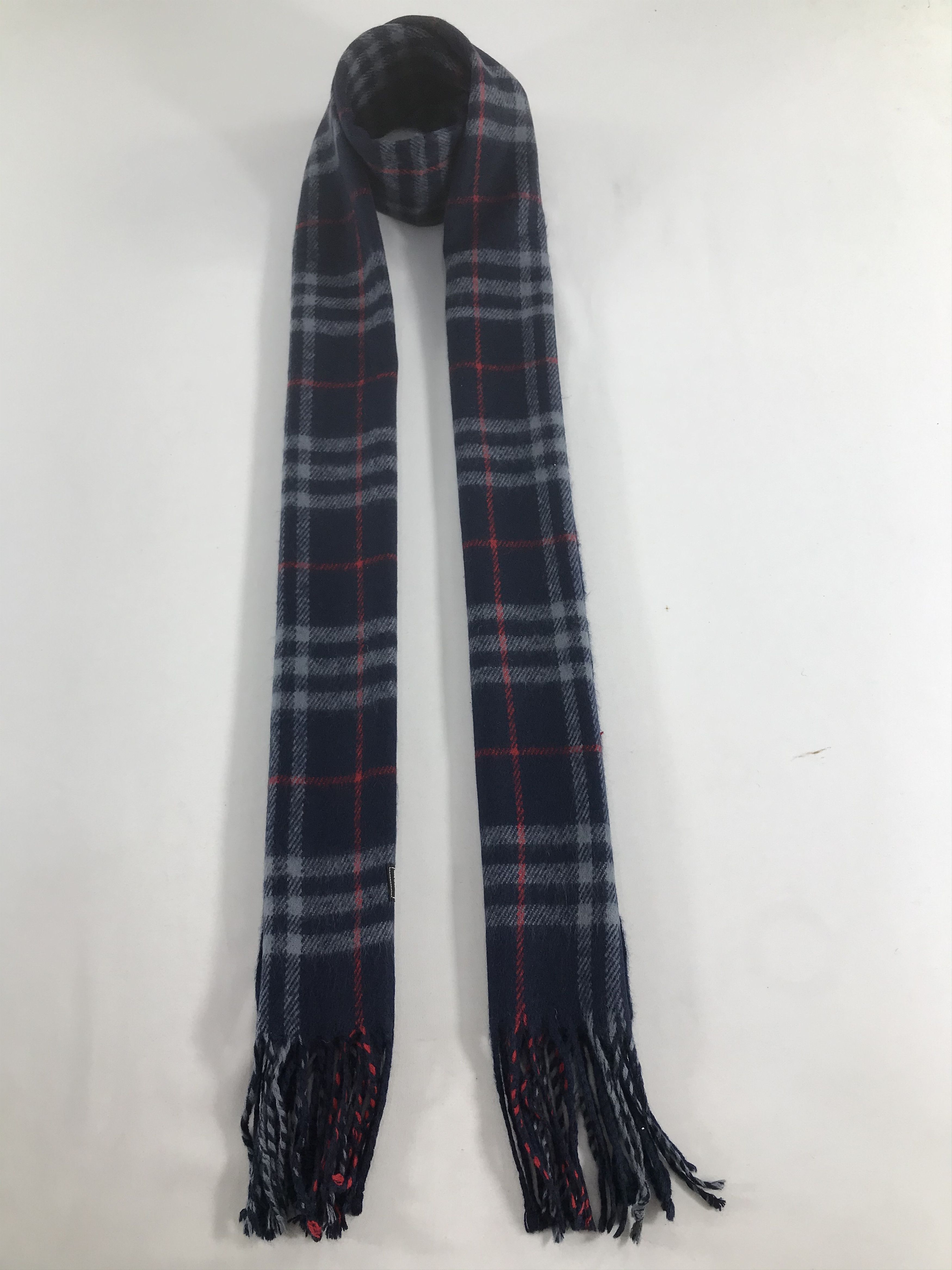 Burberry Burberrys Nova Check Blue Wool Scarf Muffler V517 Size ONE SIZE - 1 Thumbnail