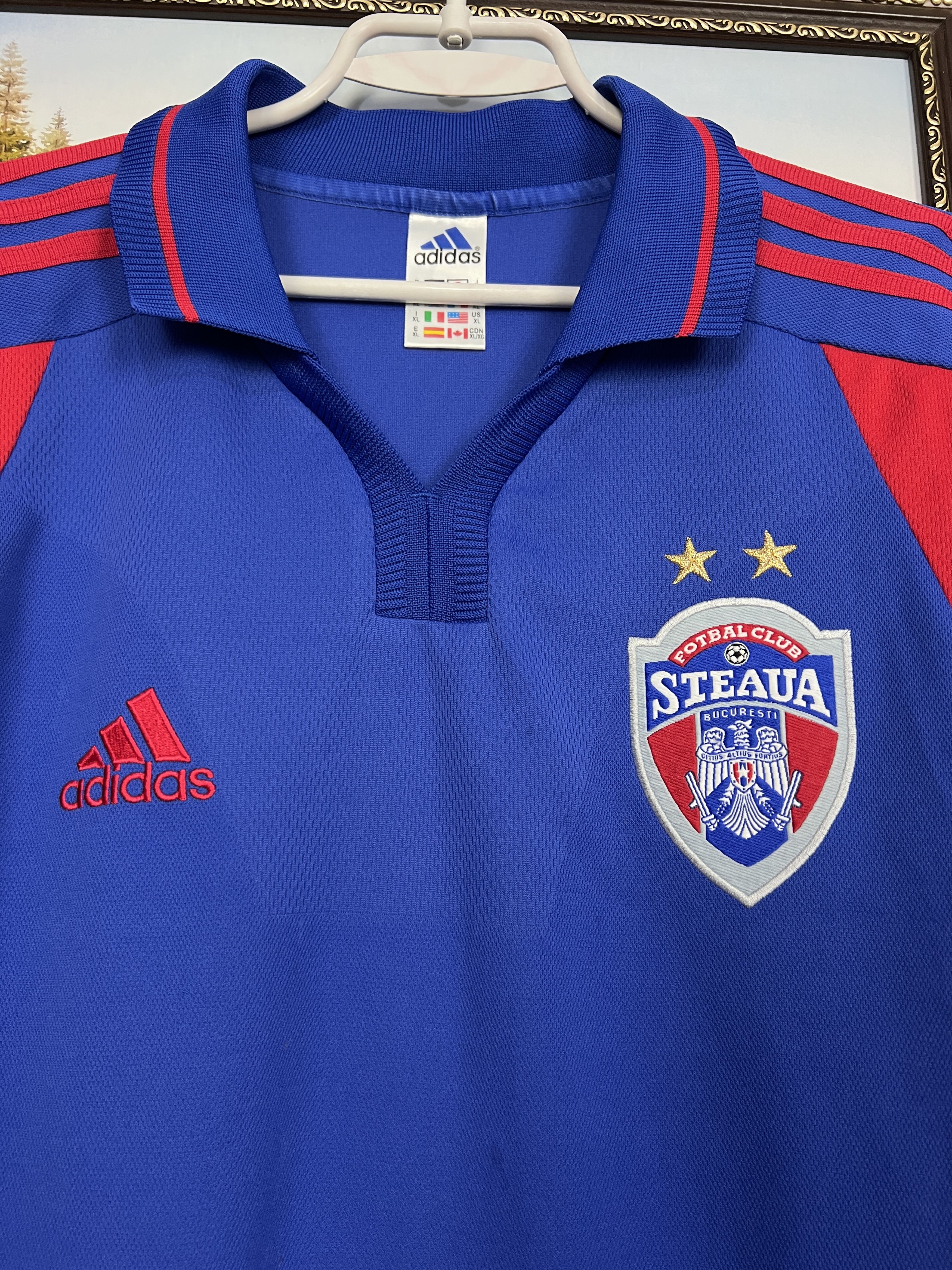 Adidas CSA Steaua Bucuresti football shirt 2000 Soccer Adidas Size US XL / EU 56 / 4 - 6 Thumbnail