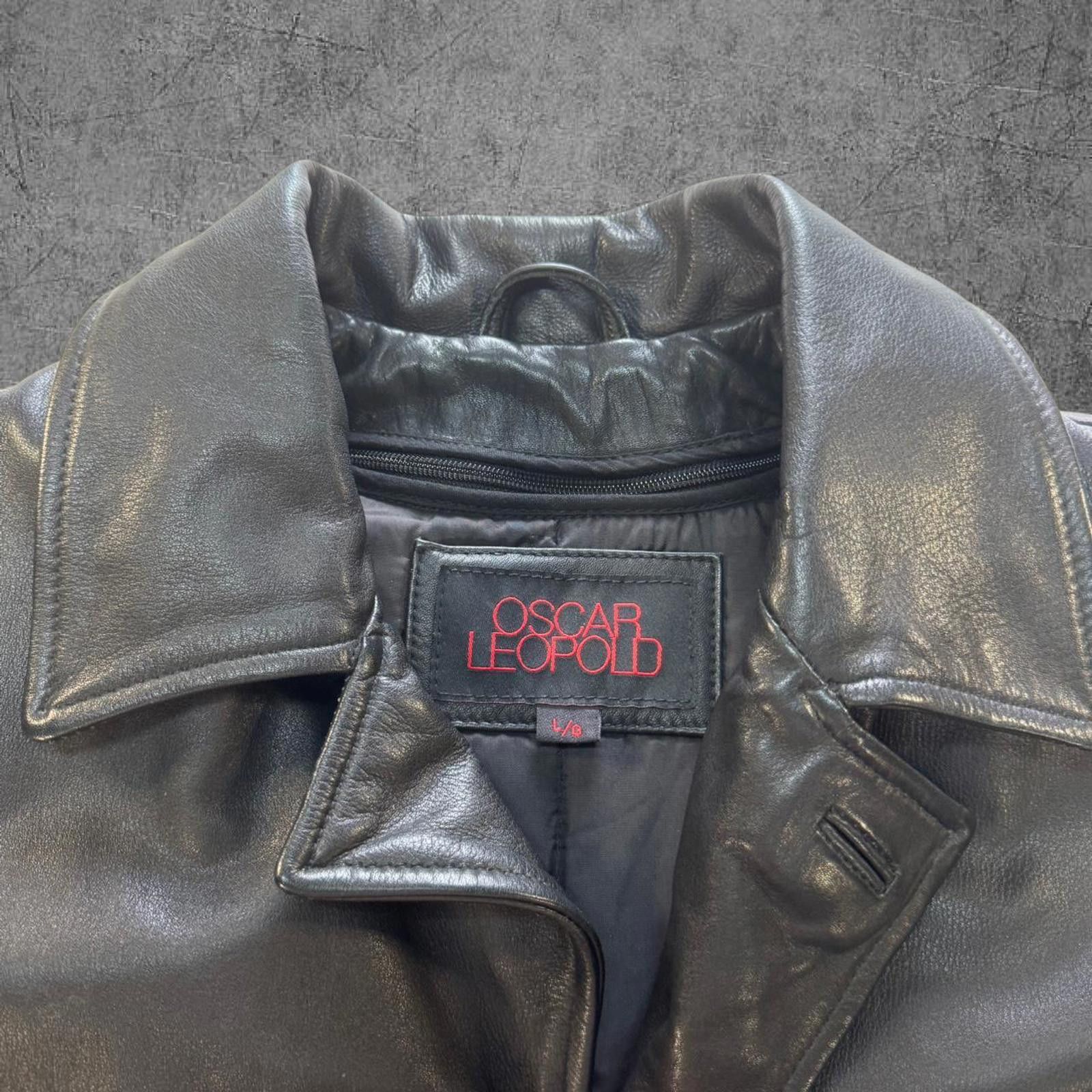 Leather Vintage Oscar Leopold 100% Leather Trench Coat Size US L / EU 52-54 / 3 - 3 Thumbnail
