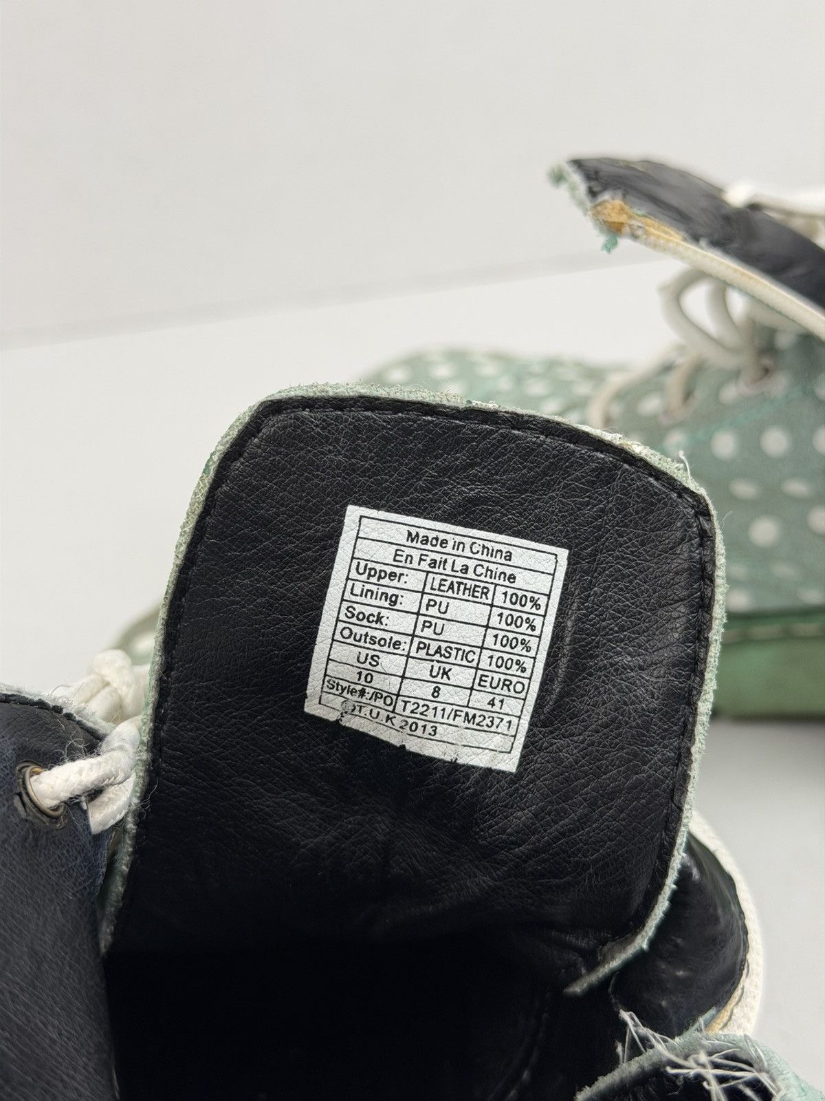 T.U.K. Footwear Anarchic TUK Boots Mint Polka Dots Anarchy Leather Combat Size US 10 / IT 40 - 16 Thumbnail