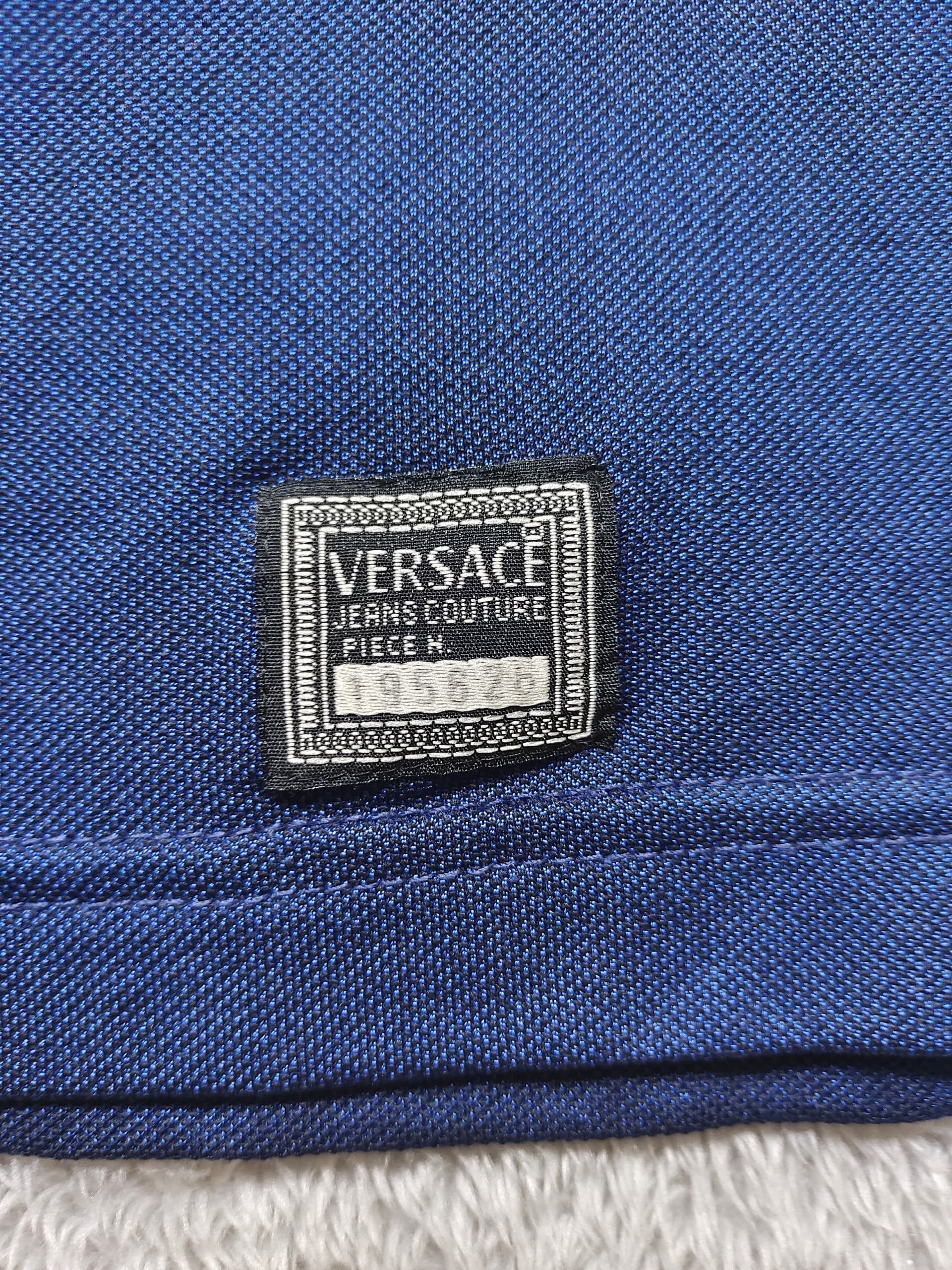 Versace Jeans Couture Versace blue short-sleeved polo shirt with a black collar Size US L / EU 52-54 / 3 - 5 Thumbnail