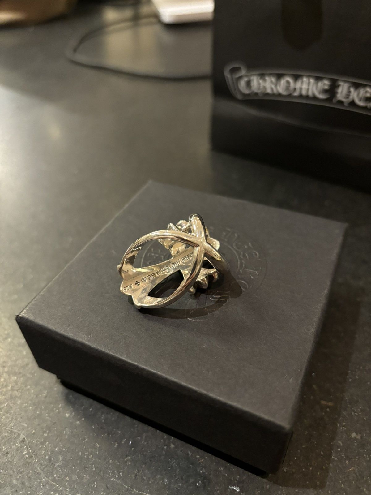Chrome Hearts Chrome Hearts Emerald Pave Infinity Cross Ring Size ONE SIZE - 5 Thumbnail