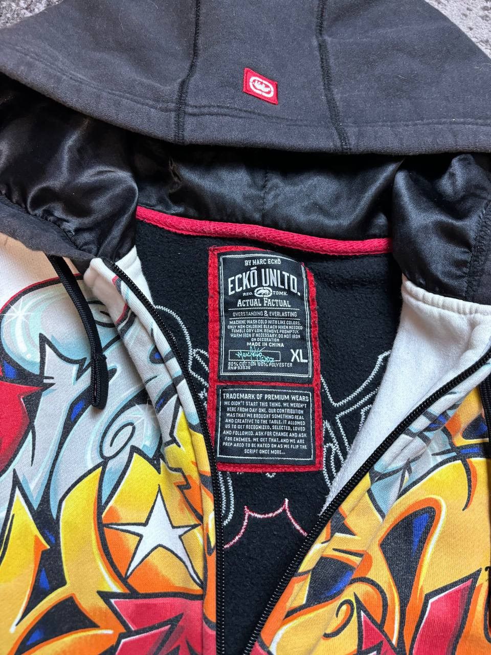 Ecko Unltd. × Vintage Vintage Y2K Ecko Unltd. 90s Rap Graffiti New York Zip Hoodie Size US XL / EU 56 / 4 - 6 Thumbnail